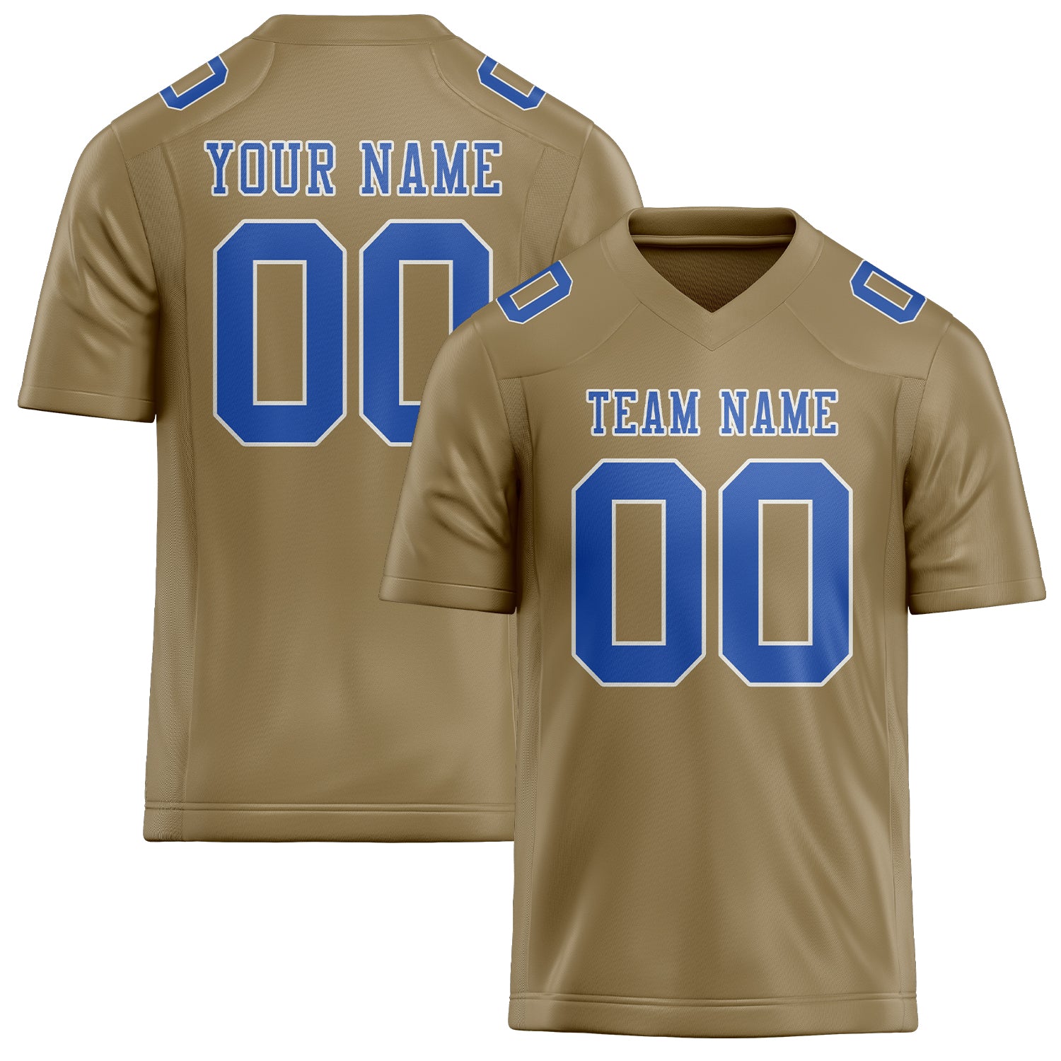 Custom Light Khaki Sky Blue Football Jersey