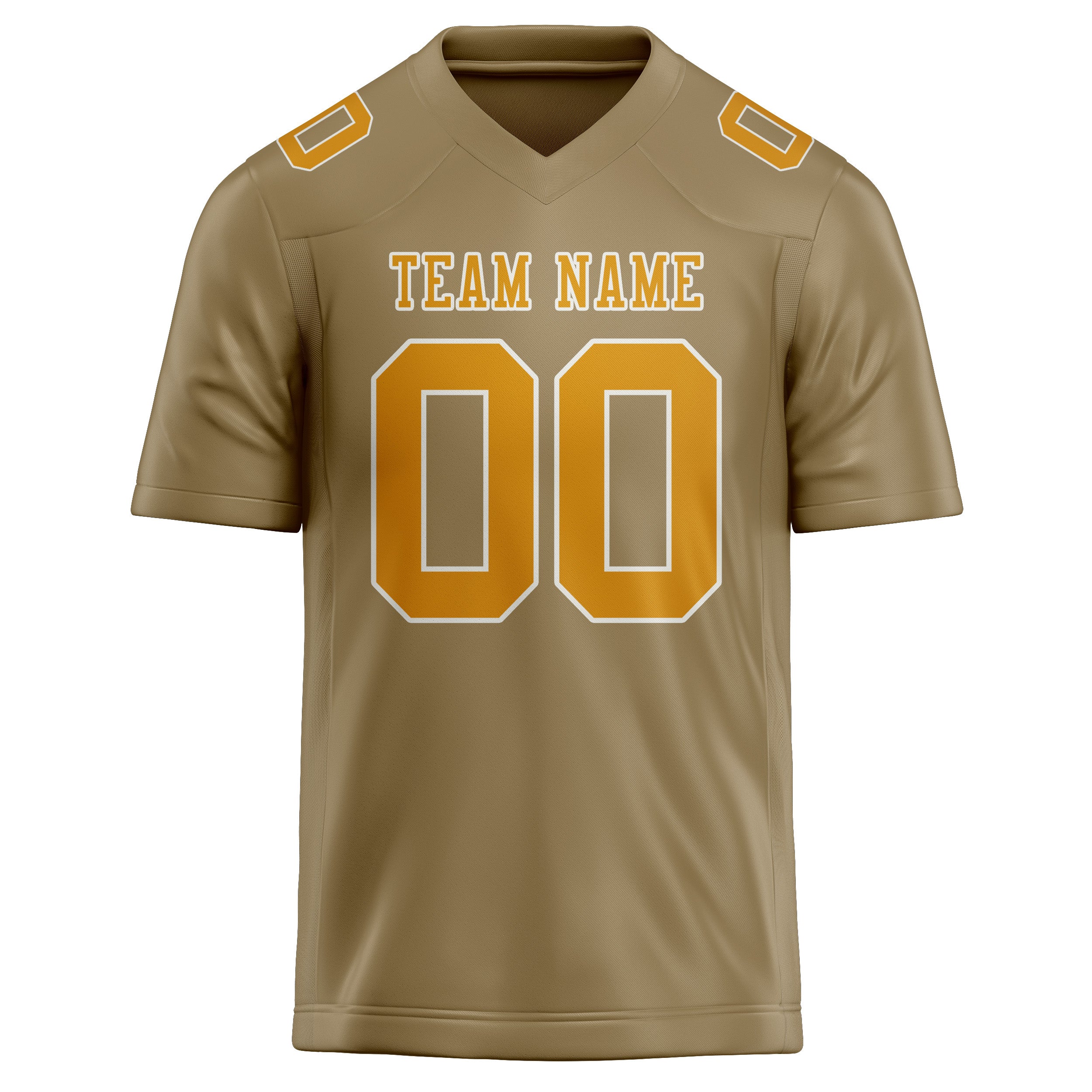 Custom Light Khaki Yellow Football Jersey