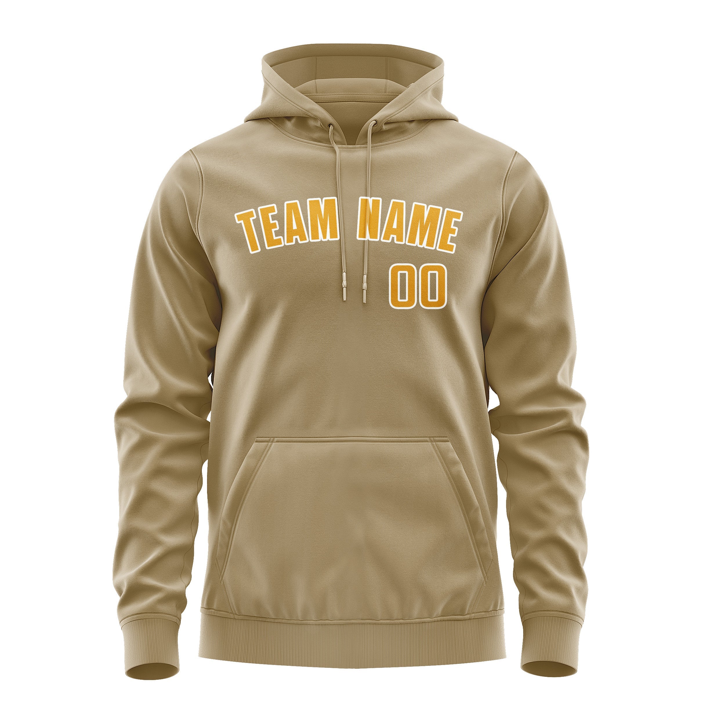 Custom Light Khaki Yellow Hoodie