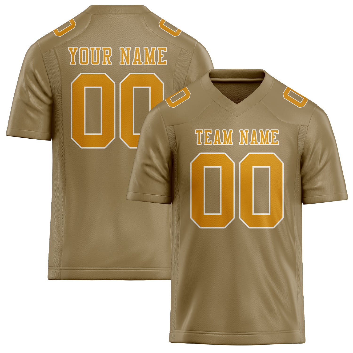 Custom Light Khaki Yellow Football Jersey