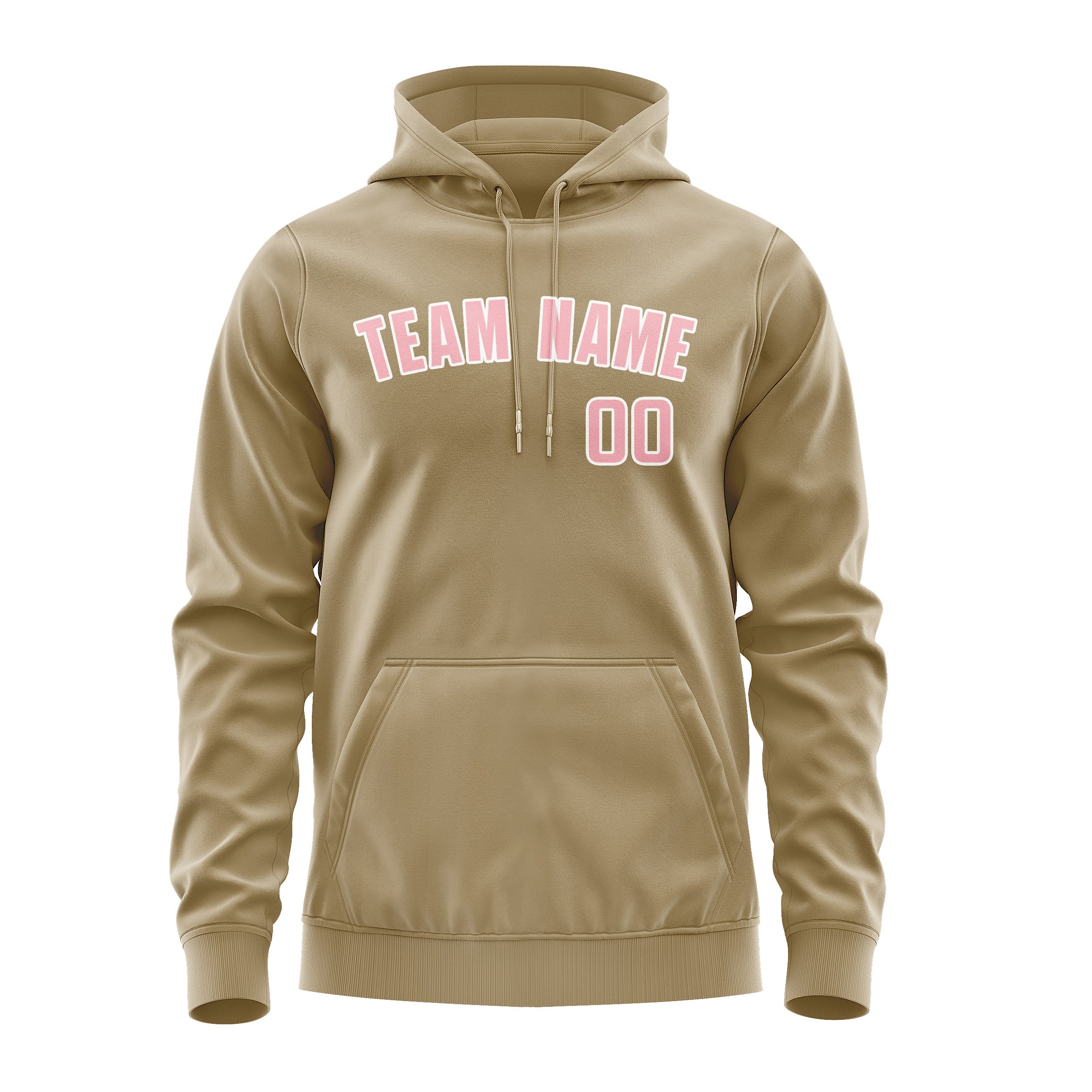 Custom Light Khaki Light Pink Hoodie