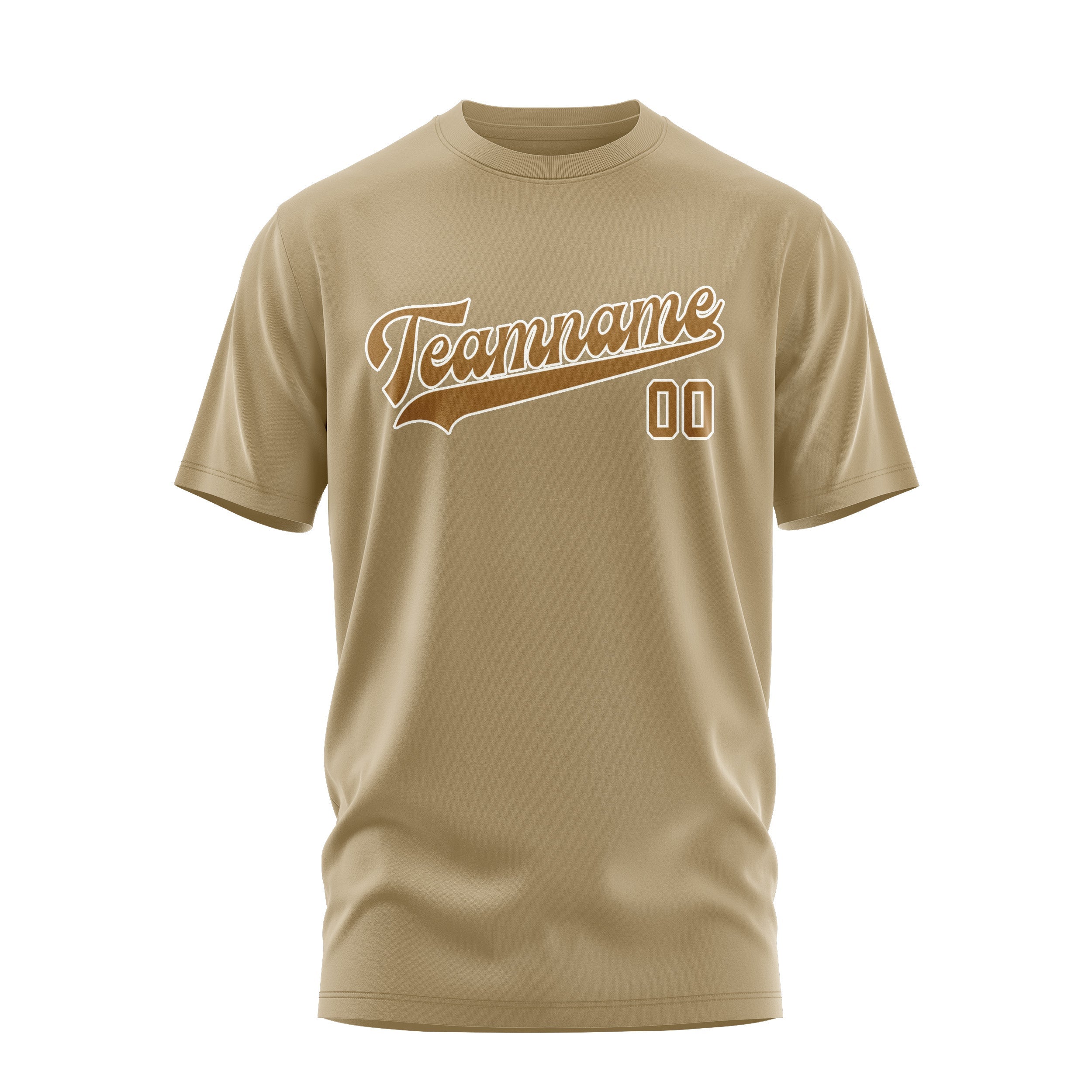 Custom Light Khaki Khaki T-Shirt