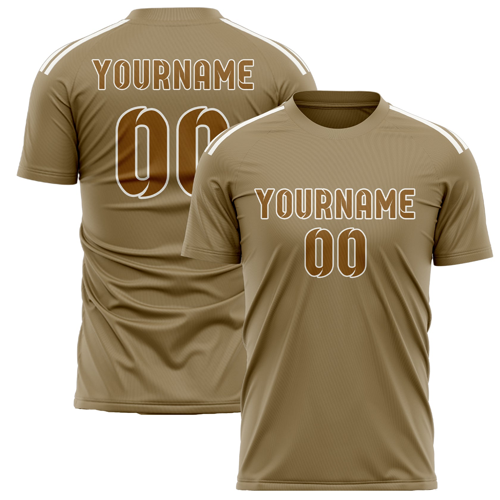 Custom Light Khaki Khaki Soccer Jersey
