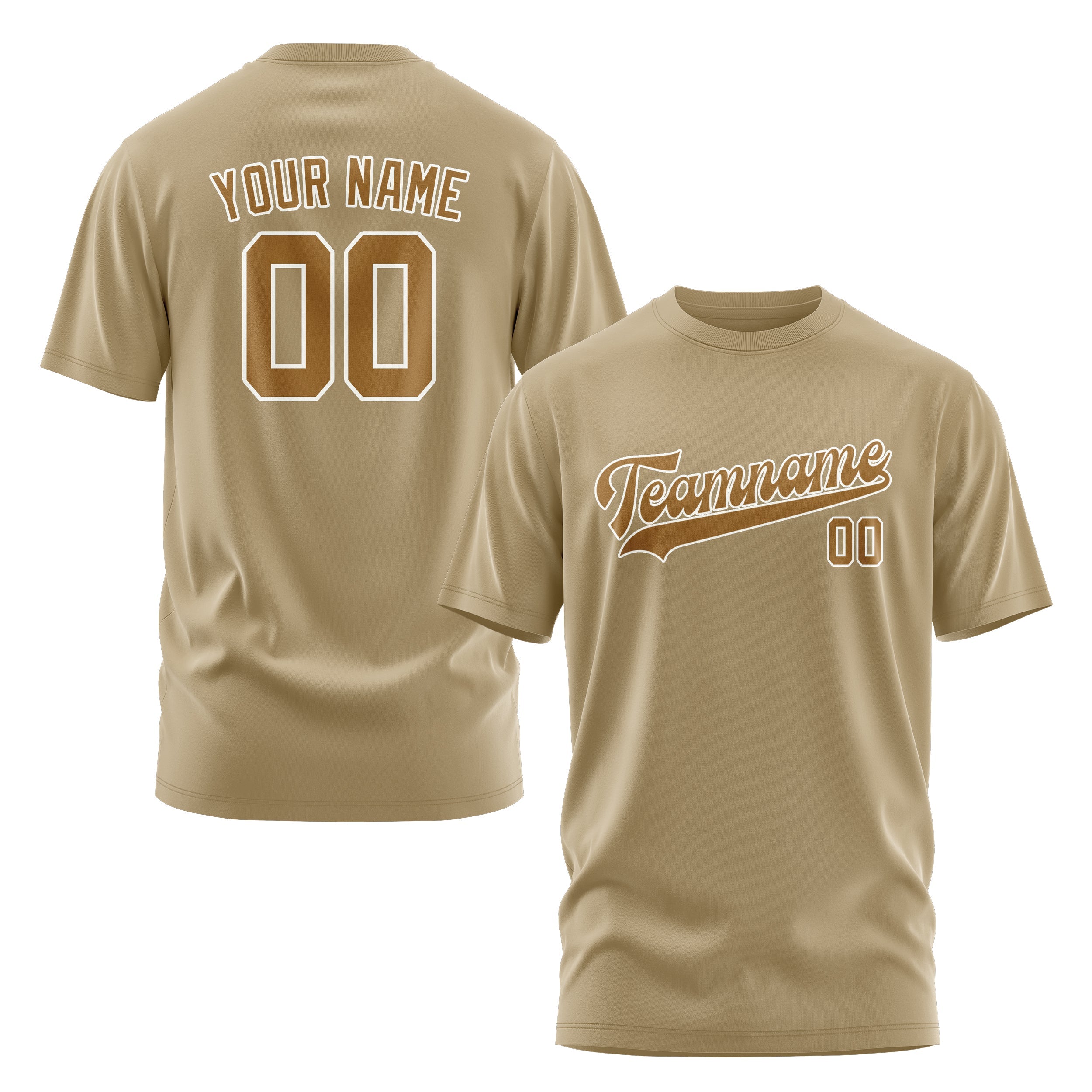 Custom Light Khaki Khaki T-Shirt