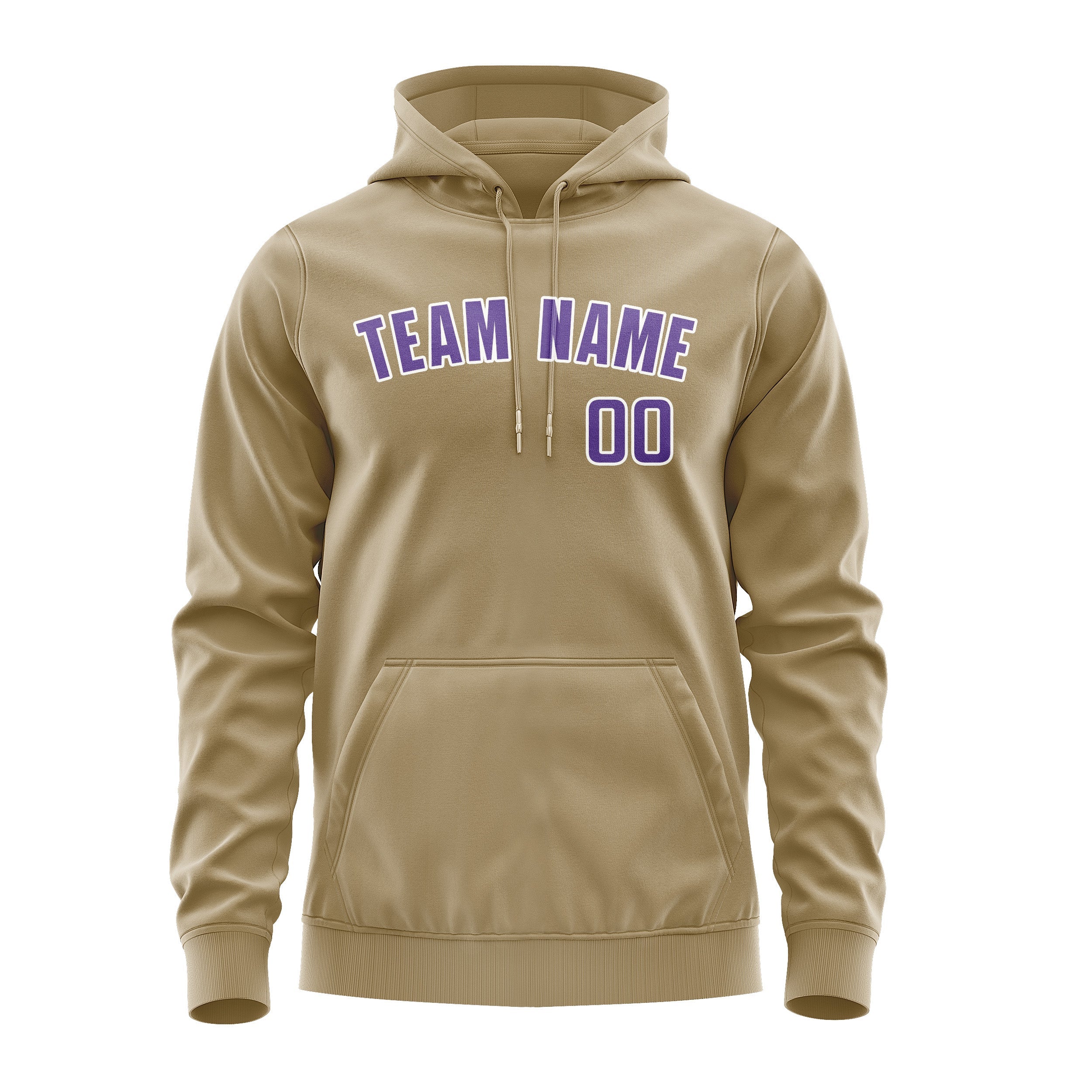 Custom Light Khaki Light Purple Hoodie