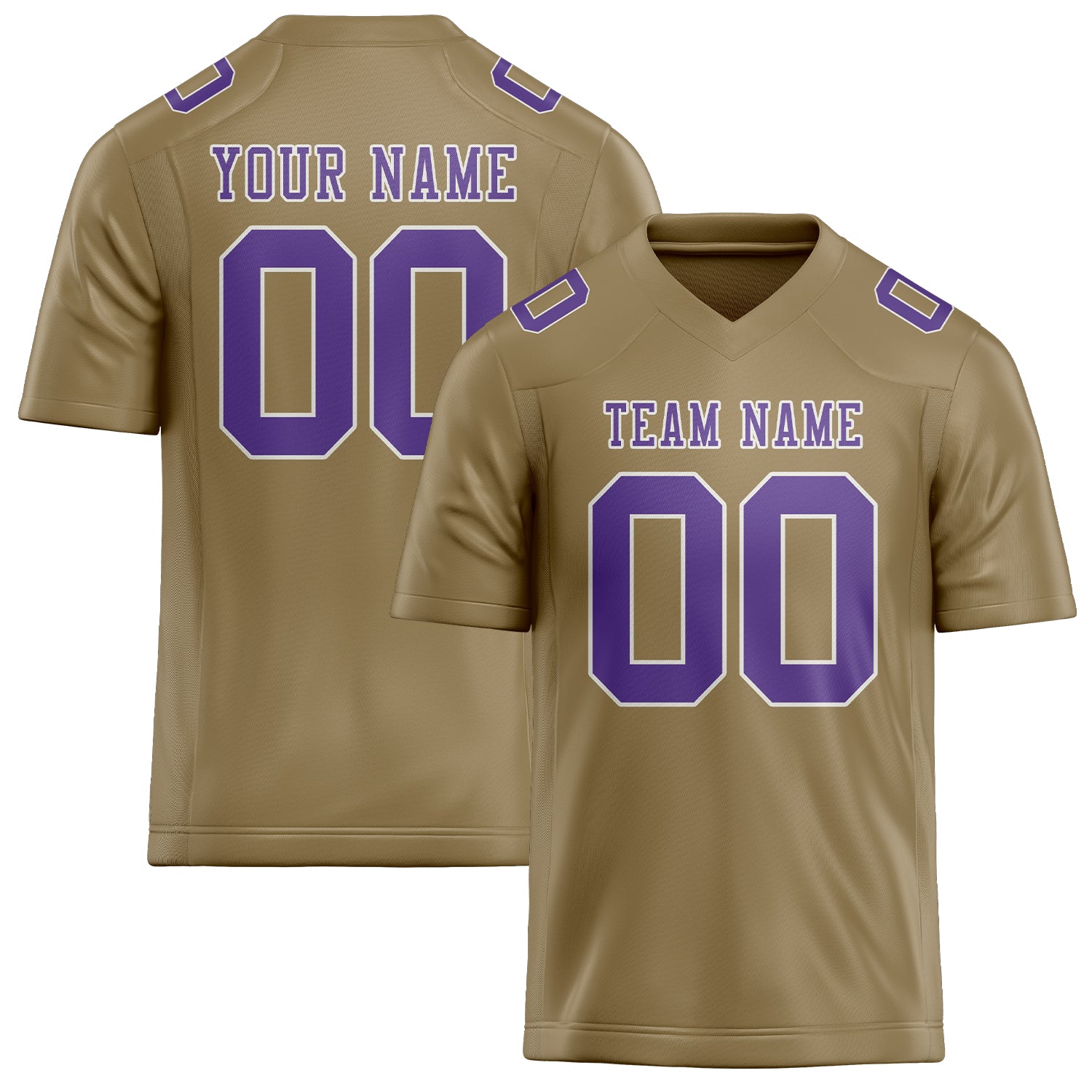 Custom Light Khaki Light Purple Football Jersey