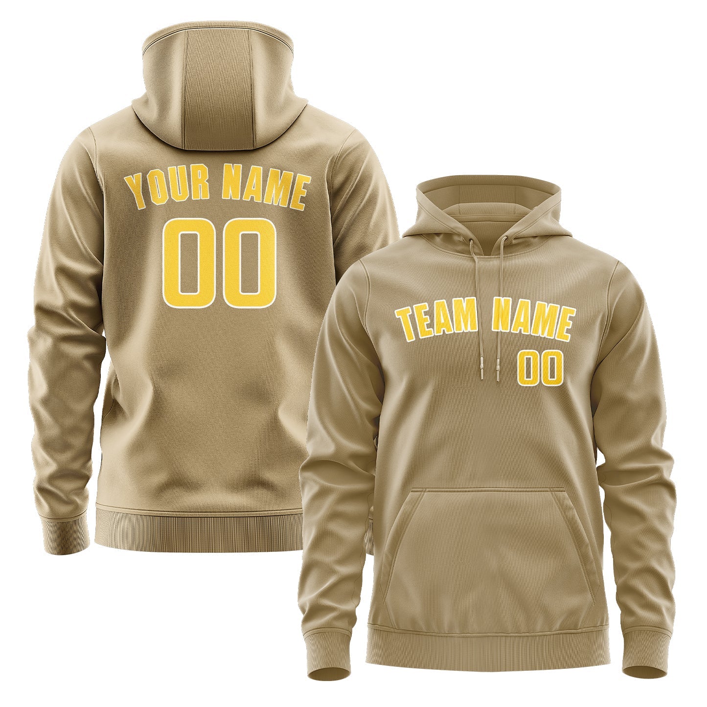 Custom Light Khaki Gold Hoodie