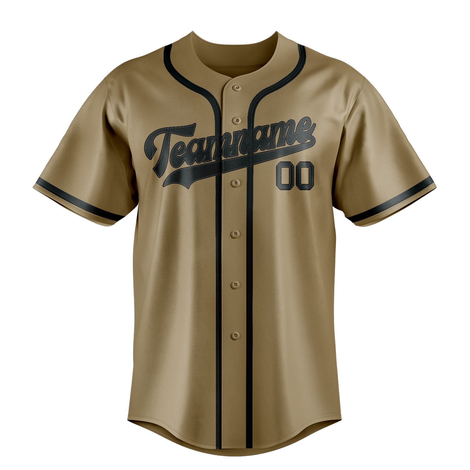 Custom Light Khaki Dark Grey Baseball Jersey