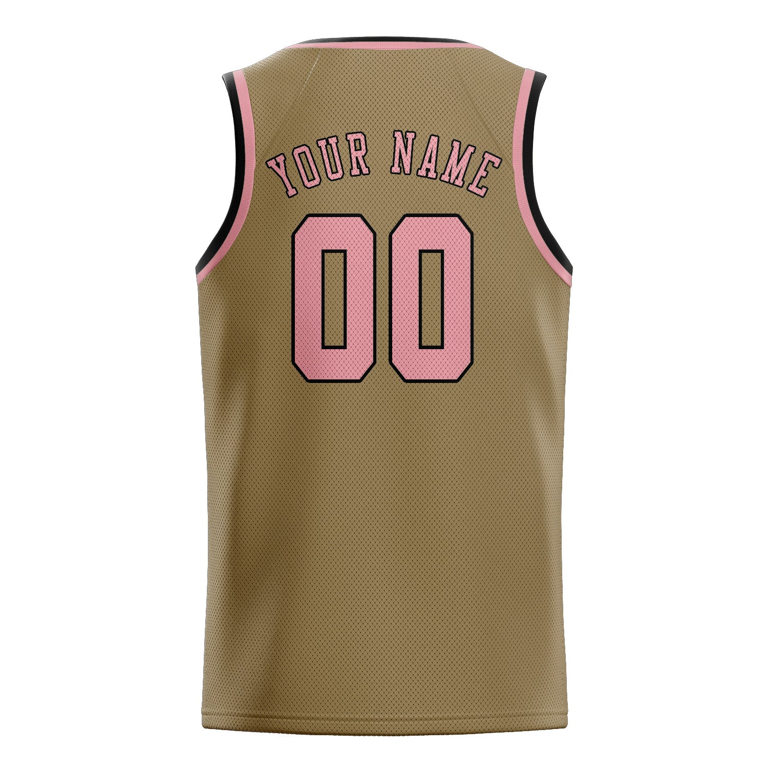 Custom Light Khaki Light Pink Basketball Jersey