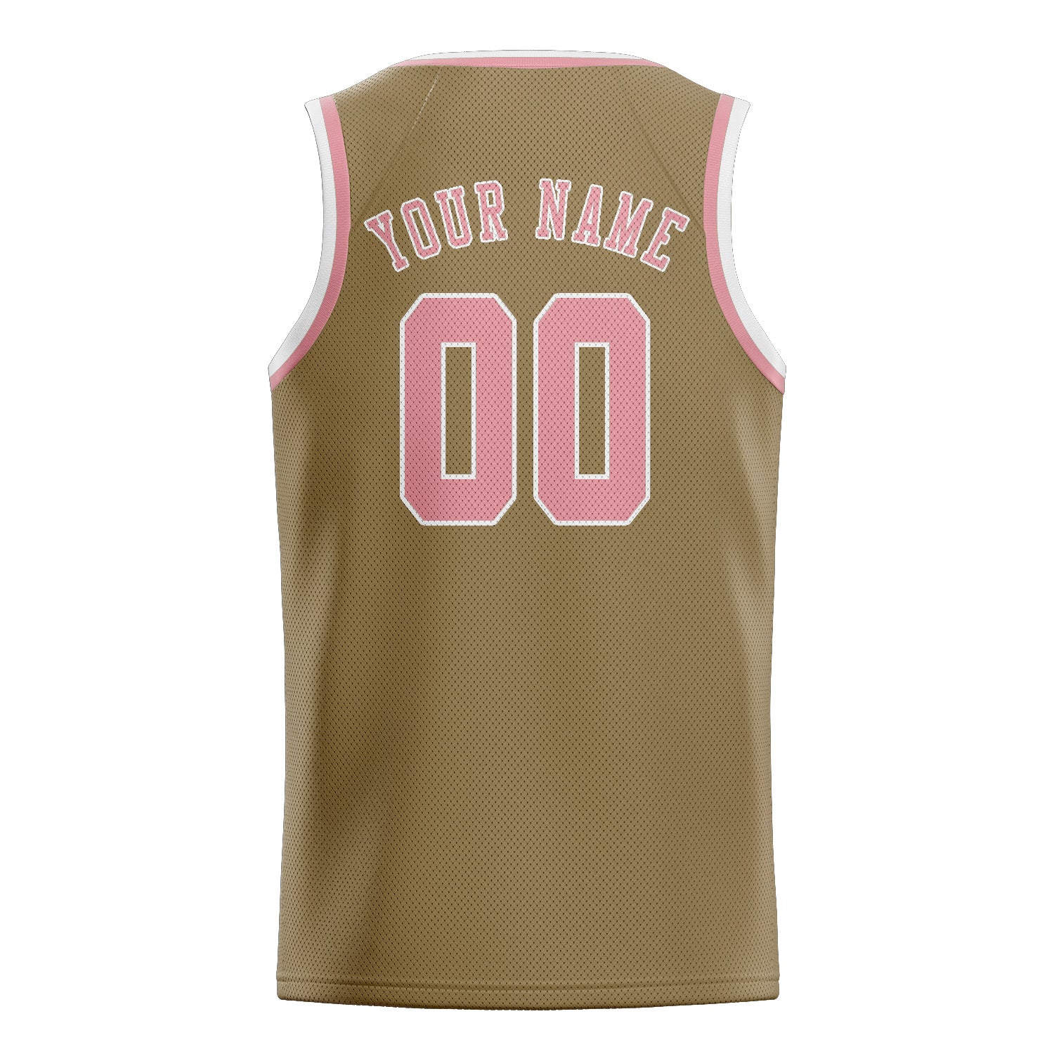 Custom Light Khaki Light Pink Basketball Jersey