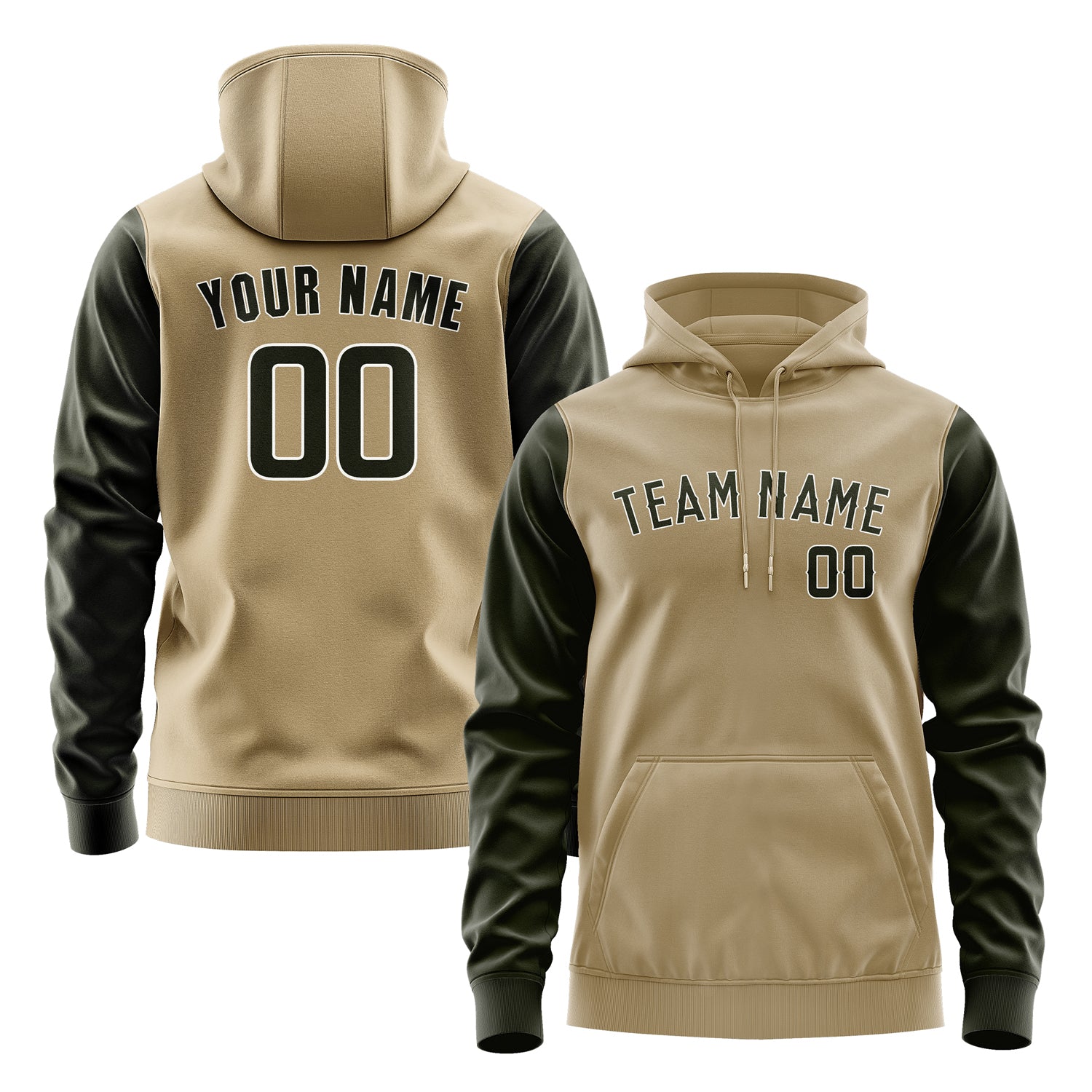 Custom Light Khaki Olive Hoodie 2525020225B31802