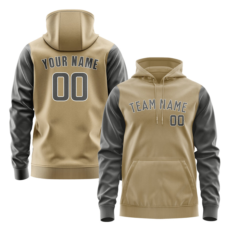 Custom Light Khaki Dark Grey Hoodie 2525202025B31820