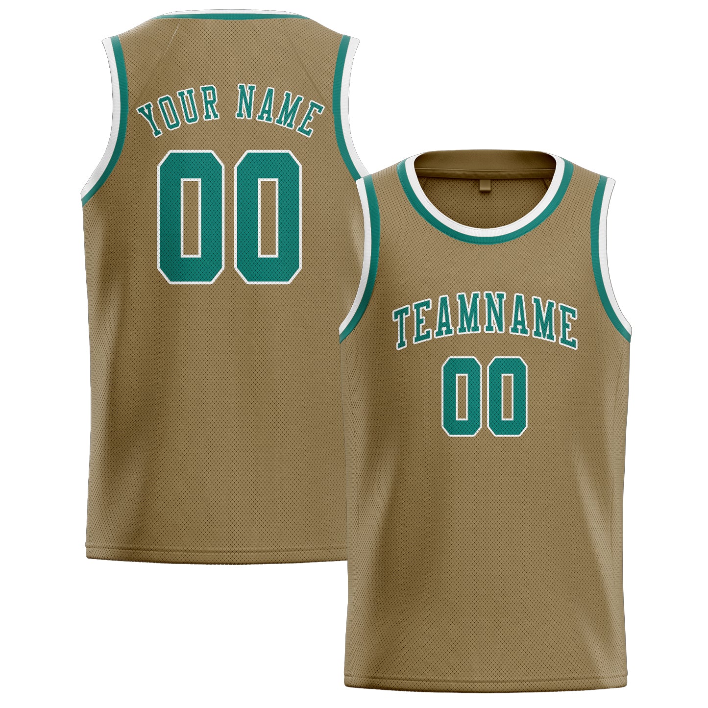 Custom Light Khaki Blue Green Basketball Jersey