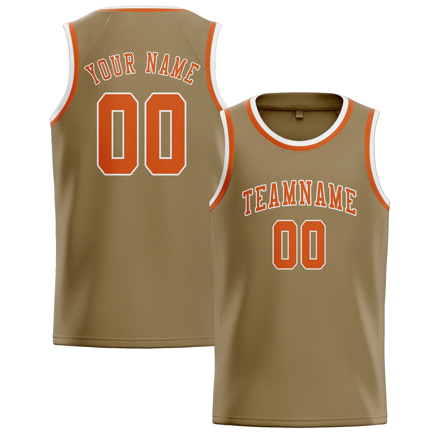Custom Light Khaki Orange Basketball Jersey