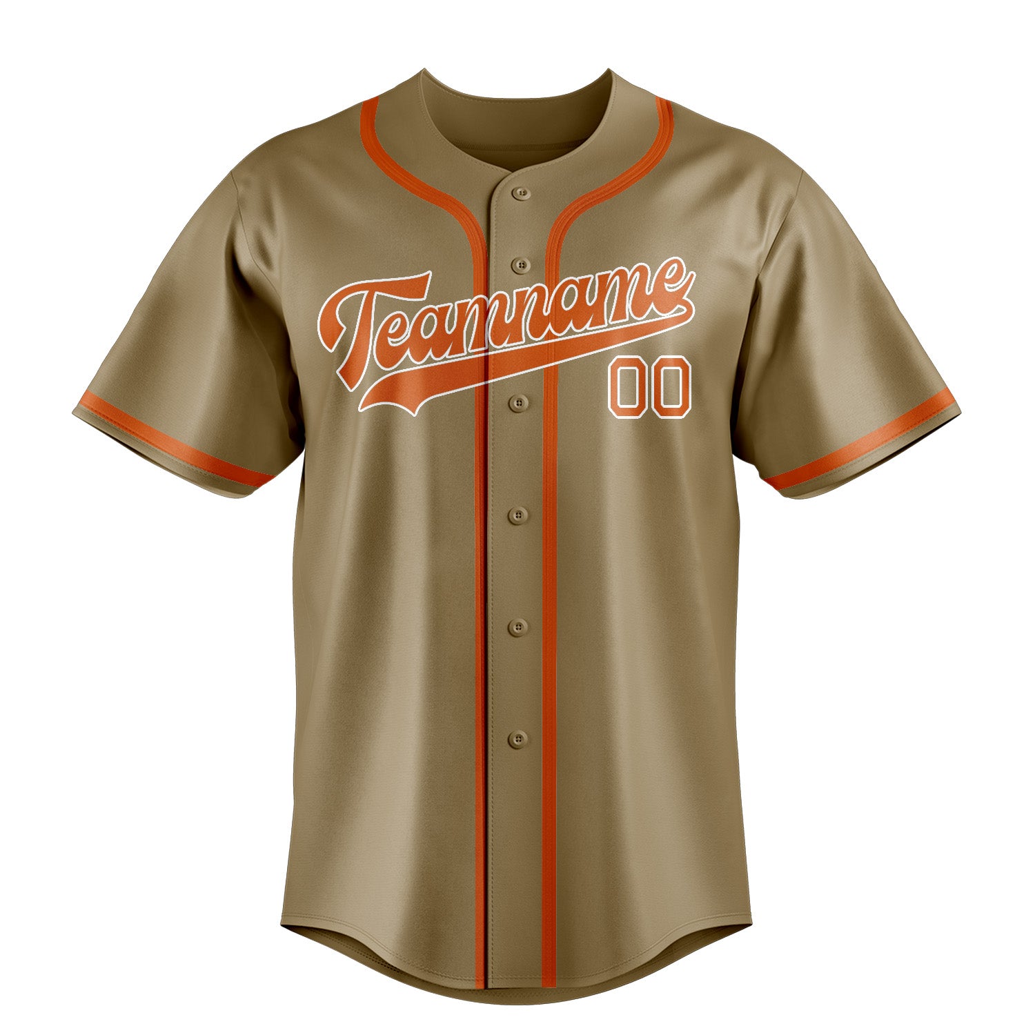 Custom Light Khaki Orange Baseball Jersey