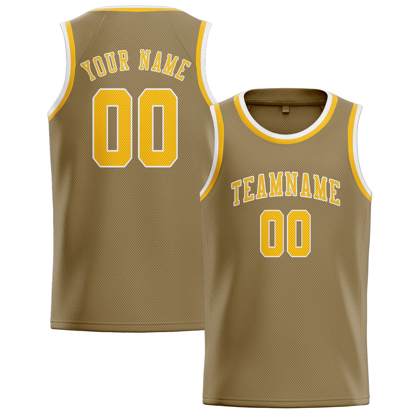 Custom Light Khaki Gold Basketball Jersey