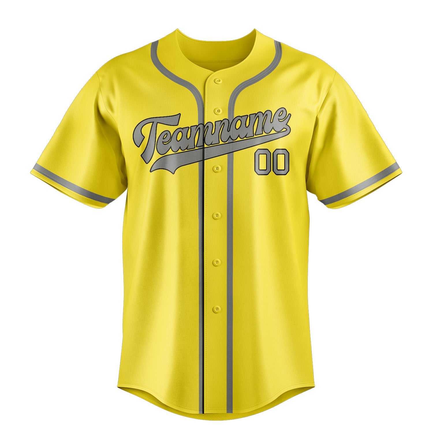 Custom Light Yellow Gray Baseball Jersey