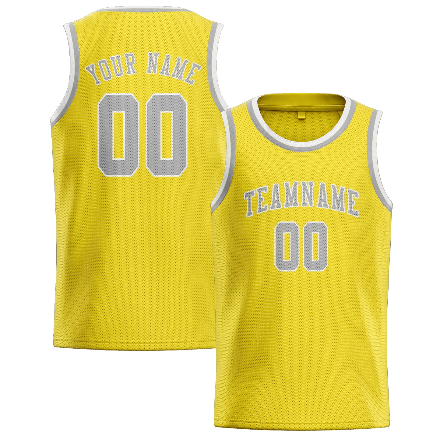 Custom Light Yellow Gray Basketball Jersey