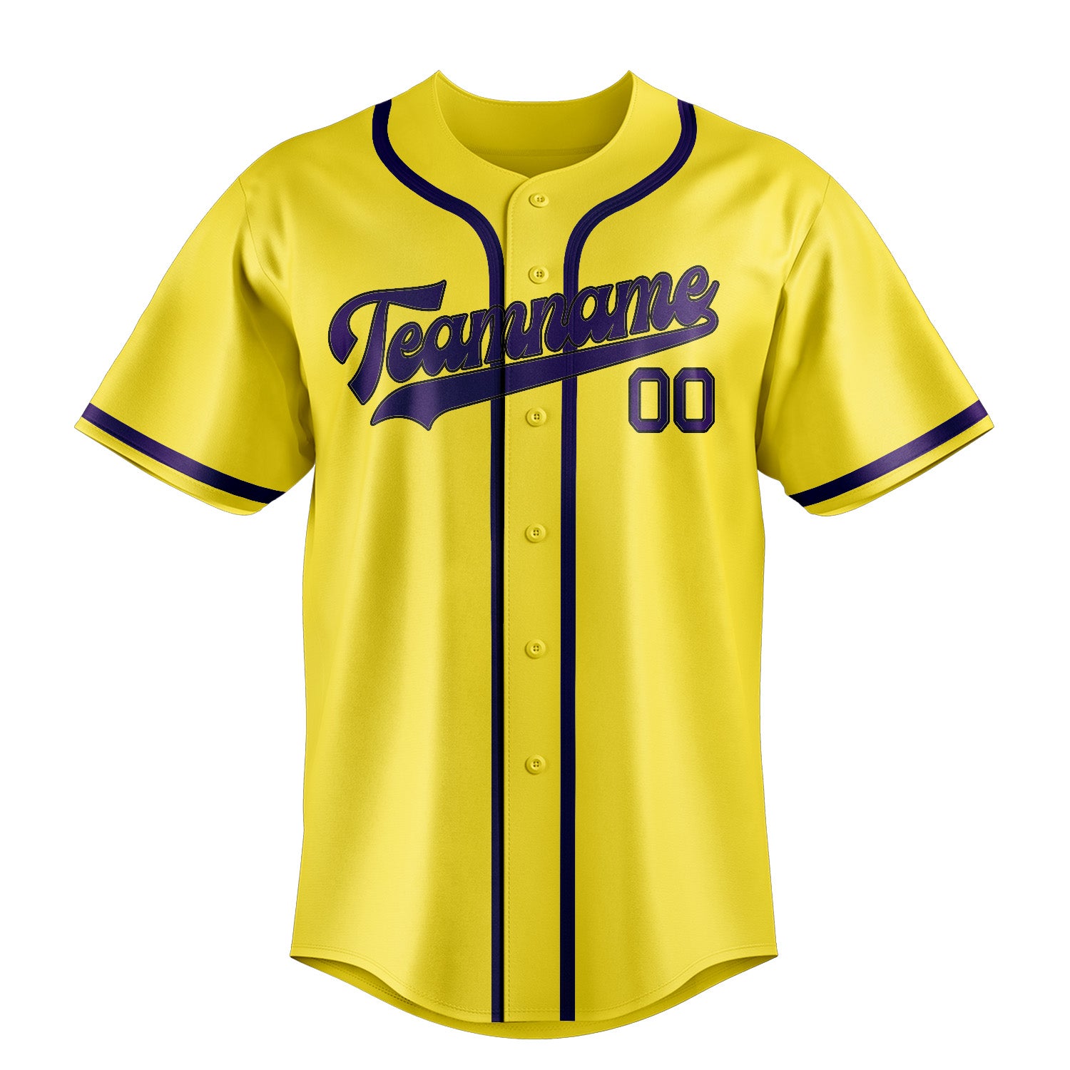Custom Light Yellow Purple Baseball Jersey