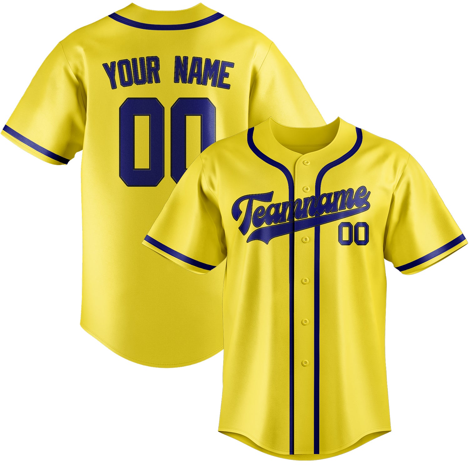 Custom Light Yellow Sky Blue Baseball Jersey