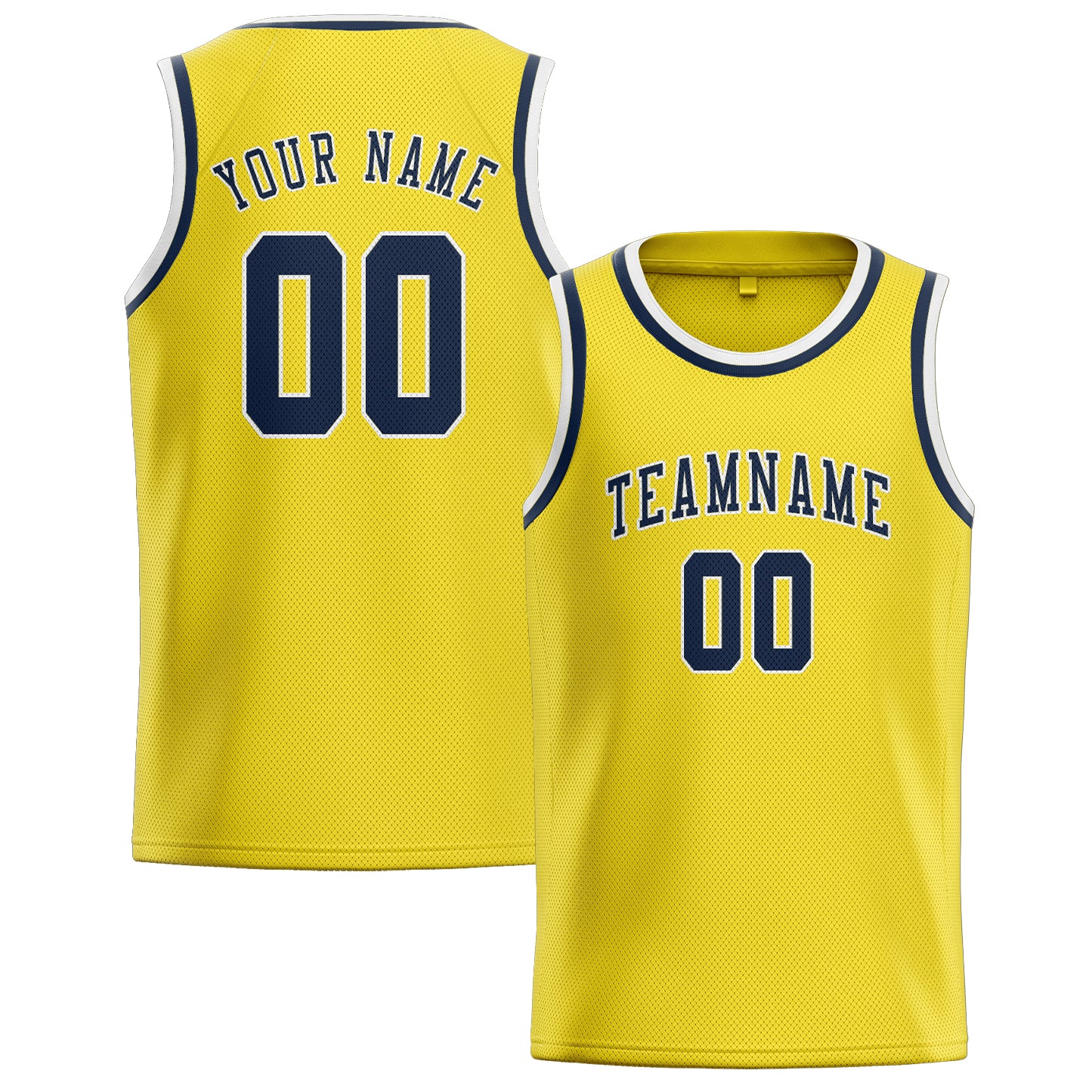 Custom Light Yellow Blue Basketball Jersey