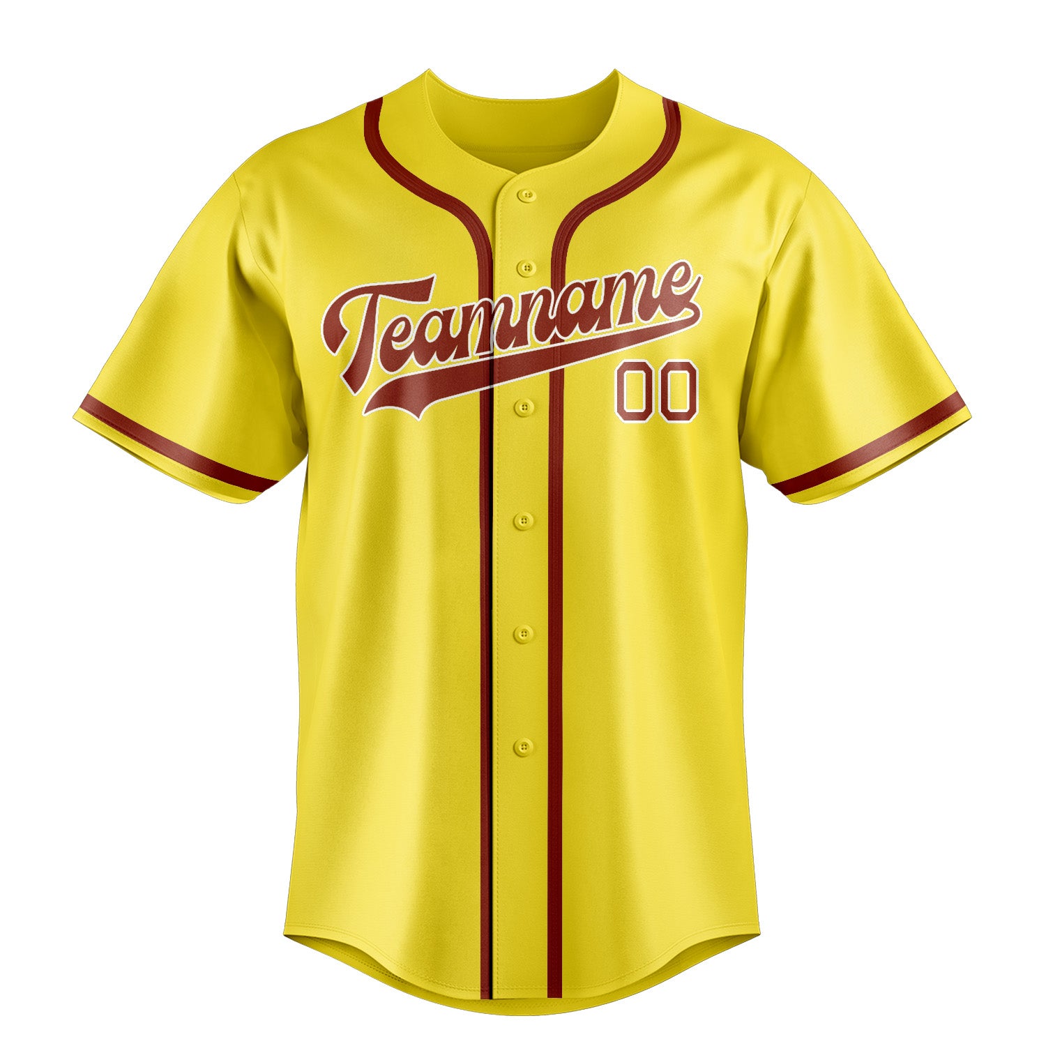 Custom Light Yellow Coral Red Baseball Jersey