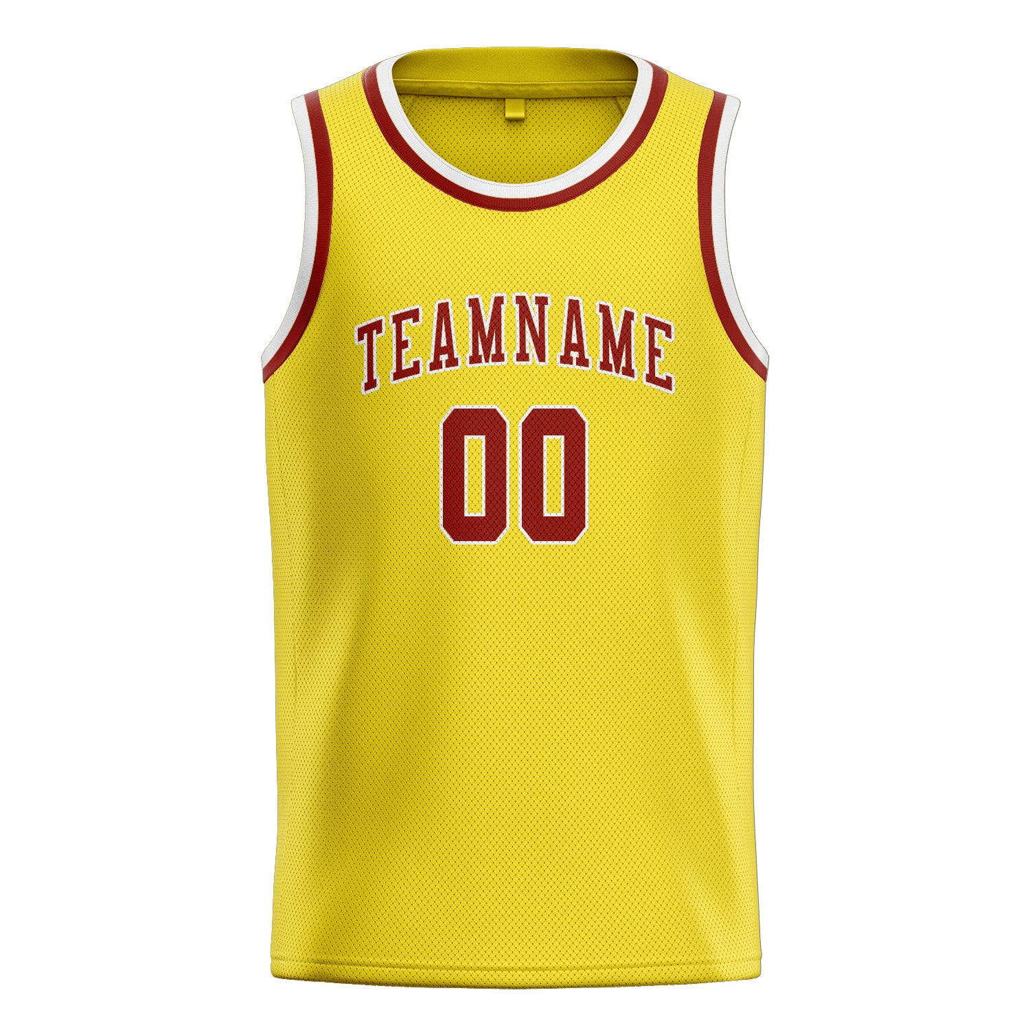 Custom Light Yellow Coral Red Basketball Jersey