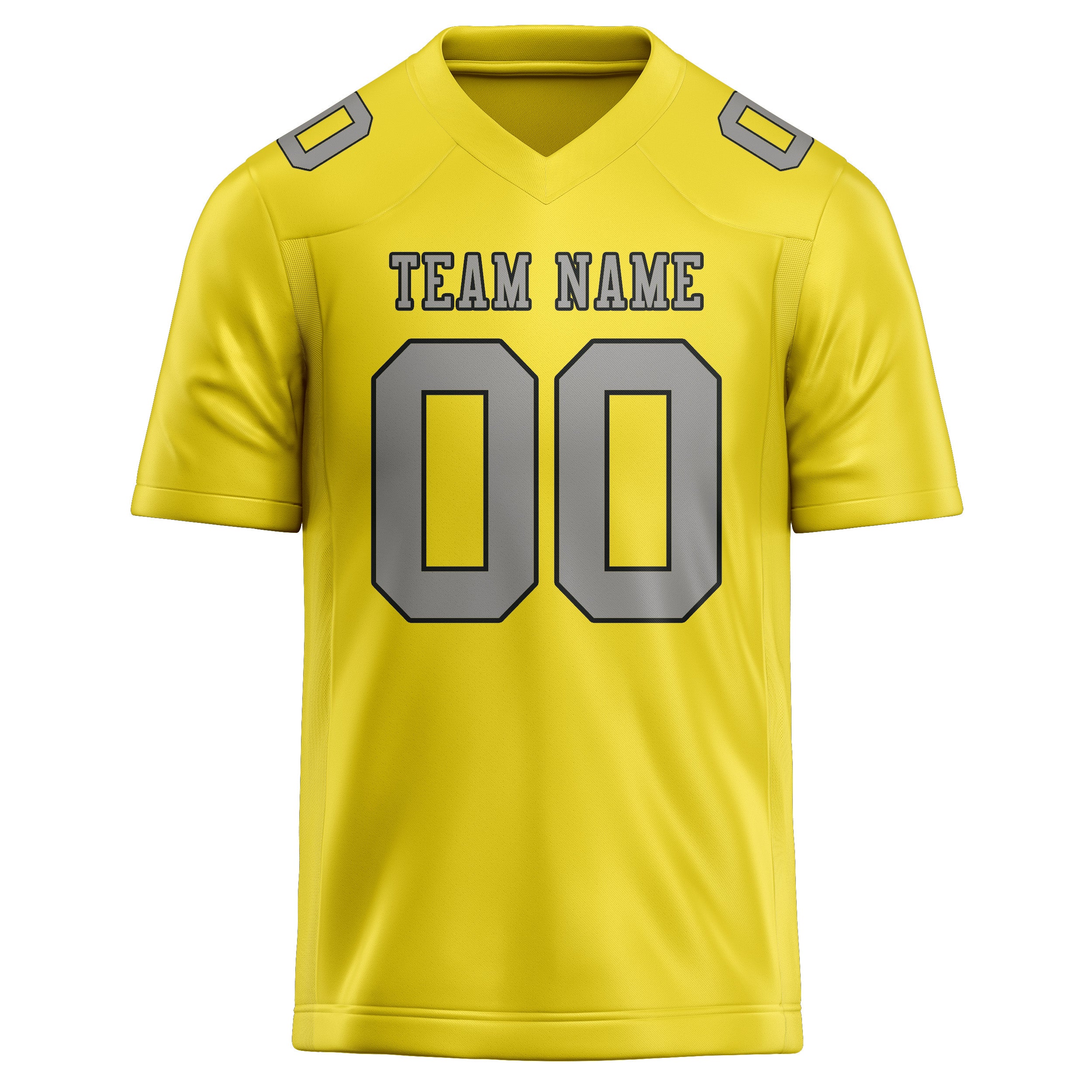 Custom Light Yellow Gray Football Jersey