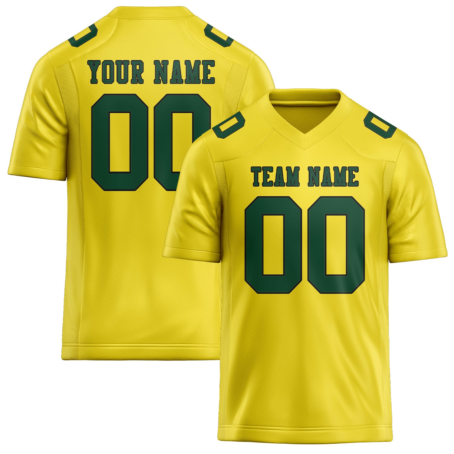 Custom Light Yellow Green Football Jersey