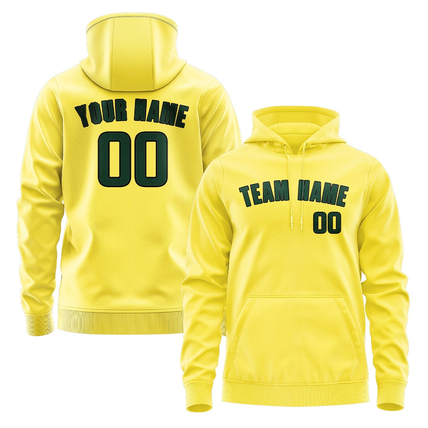 Custom Light Yellow Green Hoodie