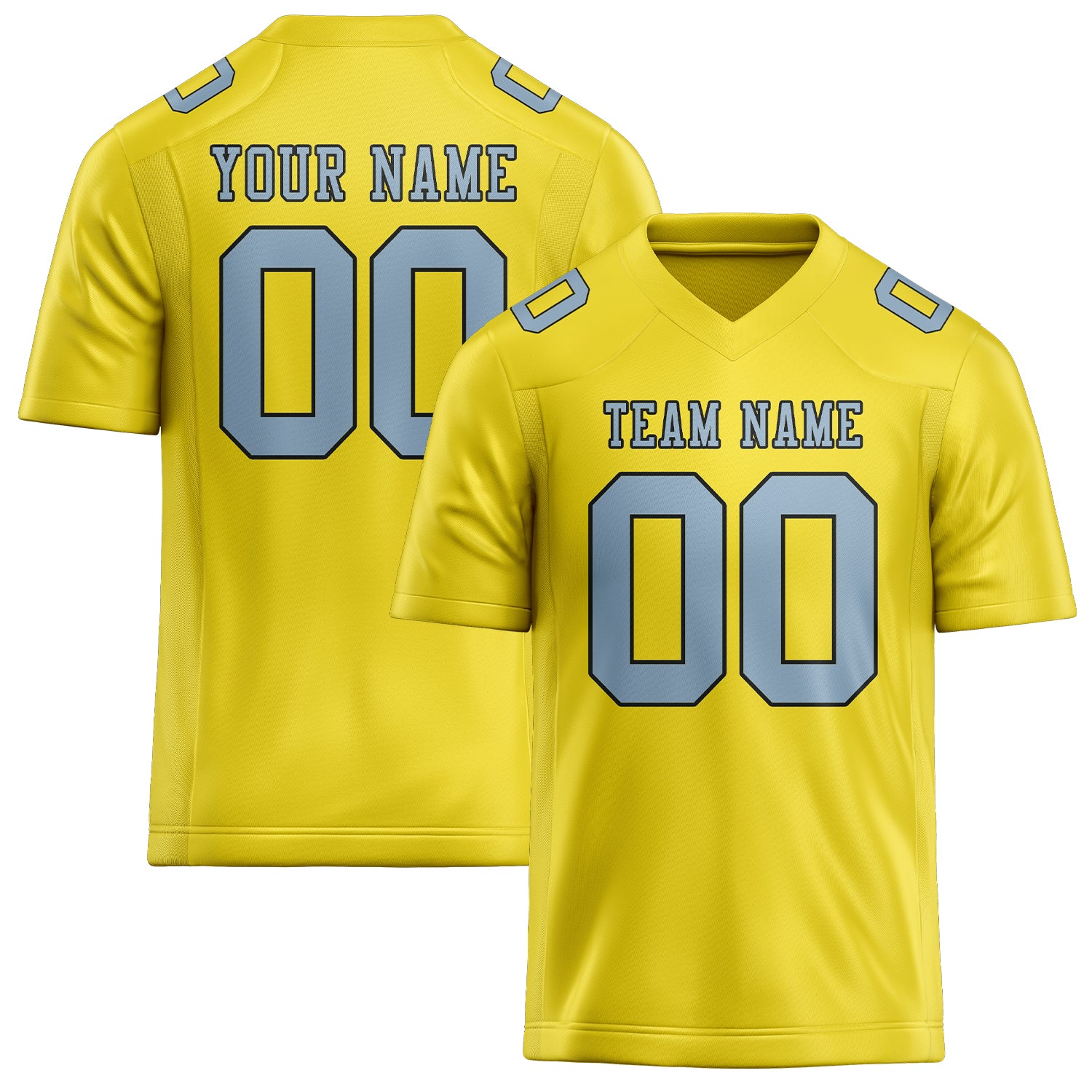 Custom Light Yellow Light Blue Football Jersey