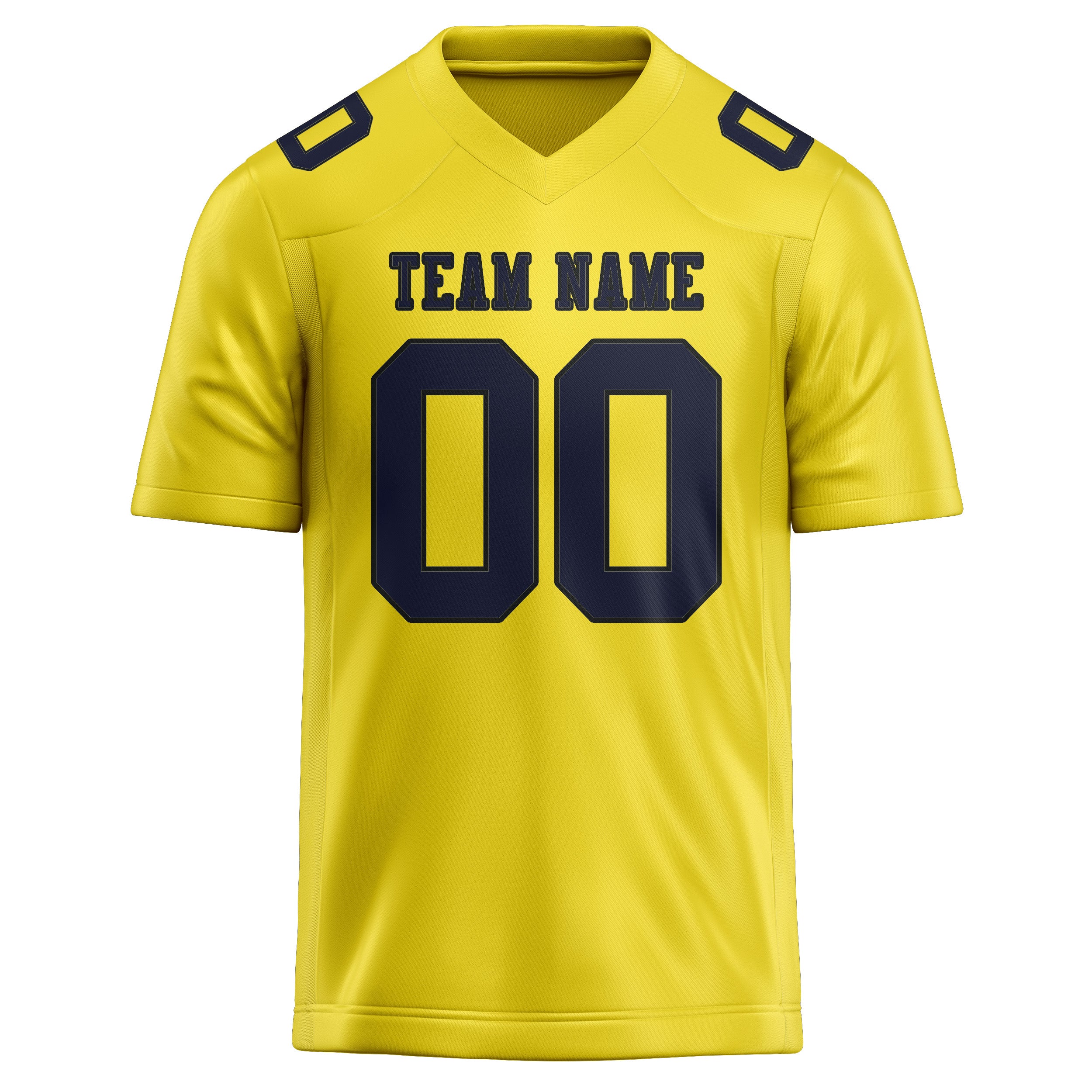 Custom Light Yellow Navy Football Jersey