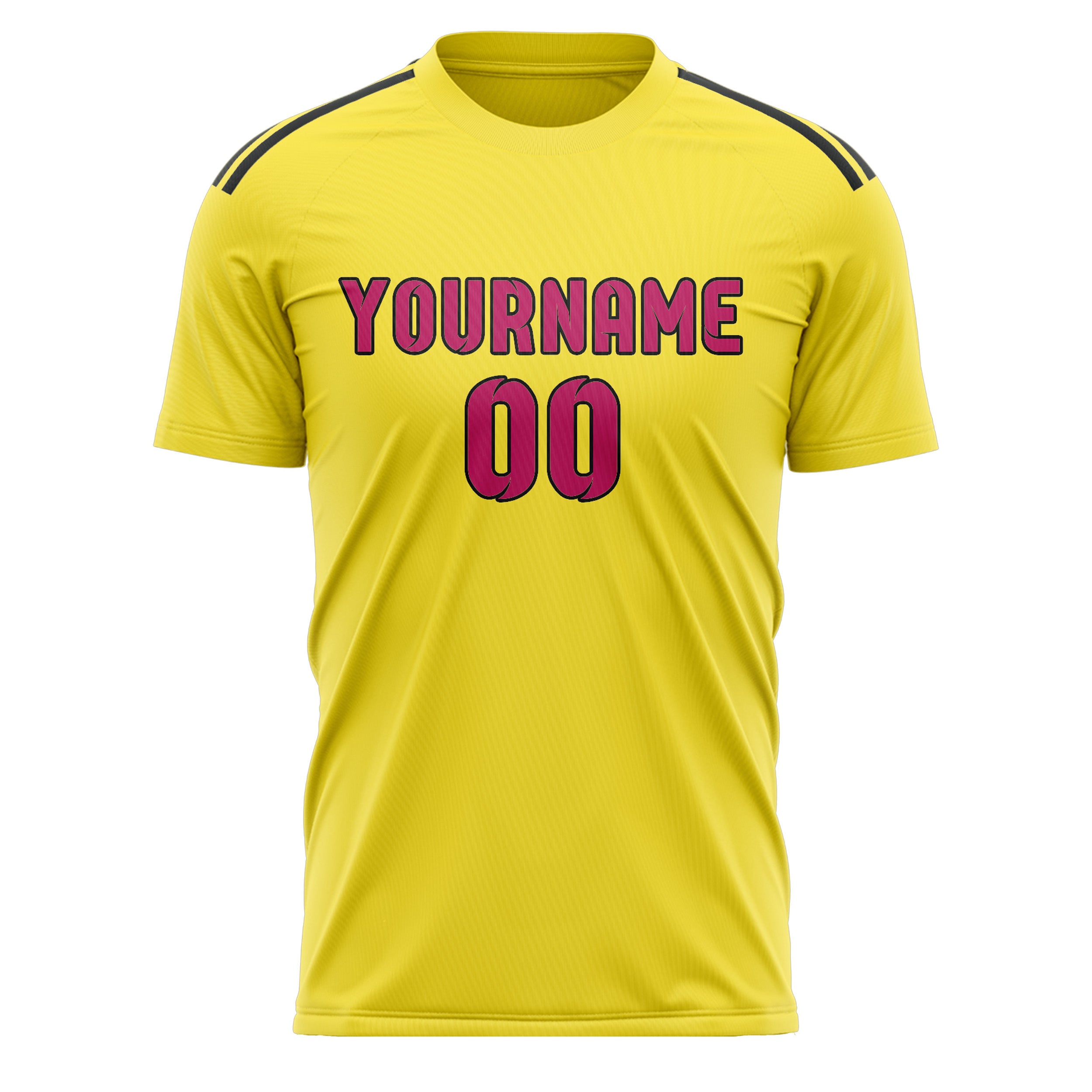 Custom Light Yellow Pink Soccer Jersey