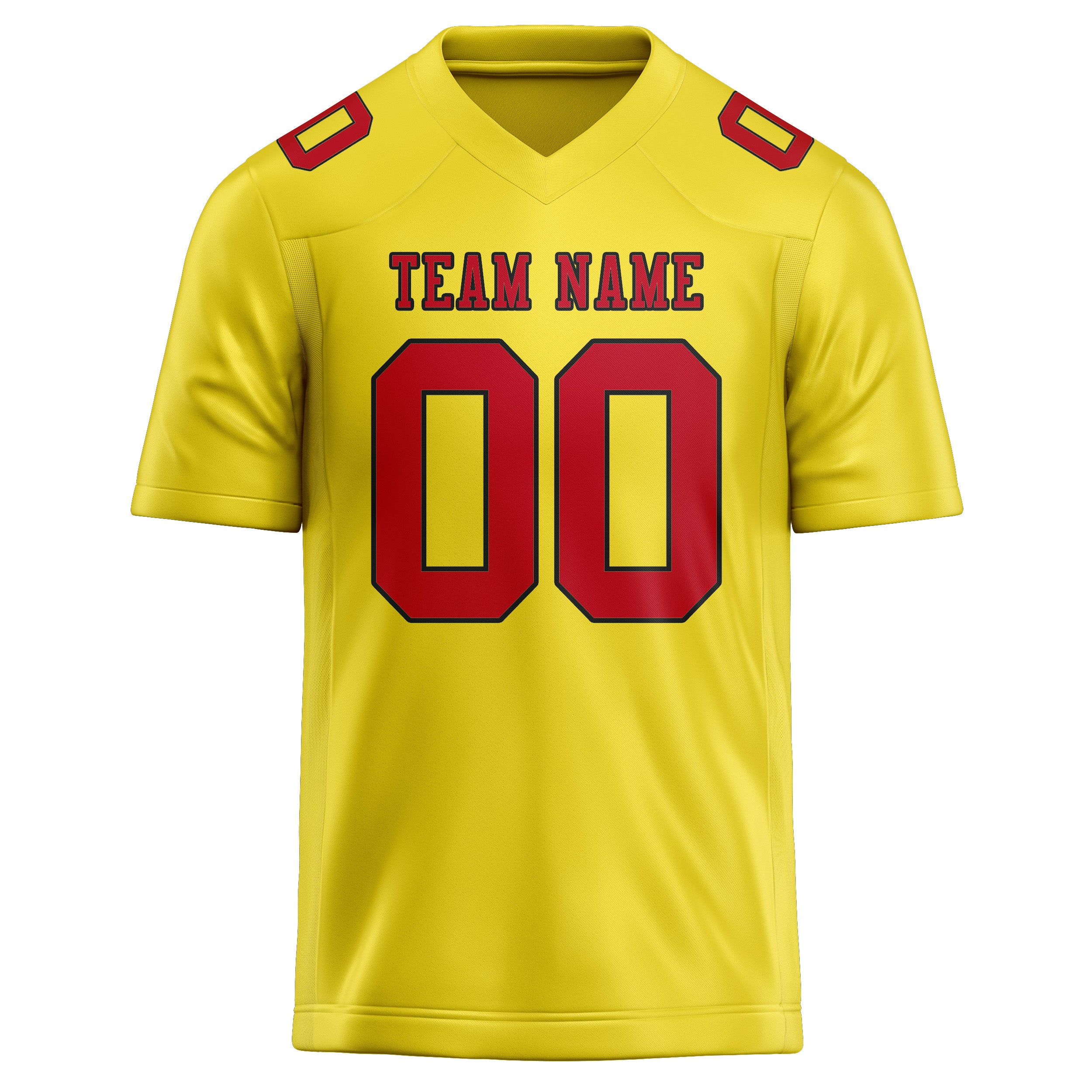 Custom Light Yellow Red Football Jersey