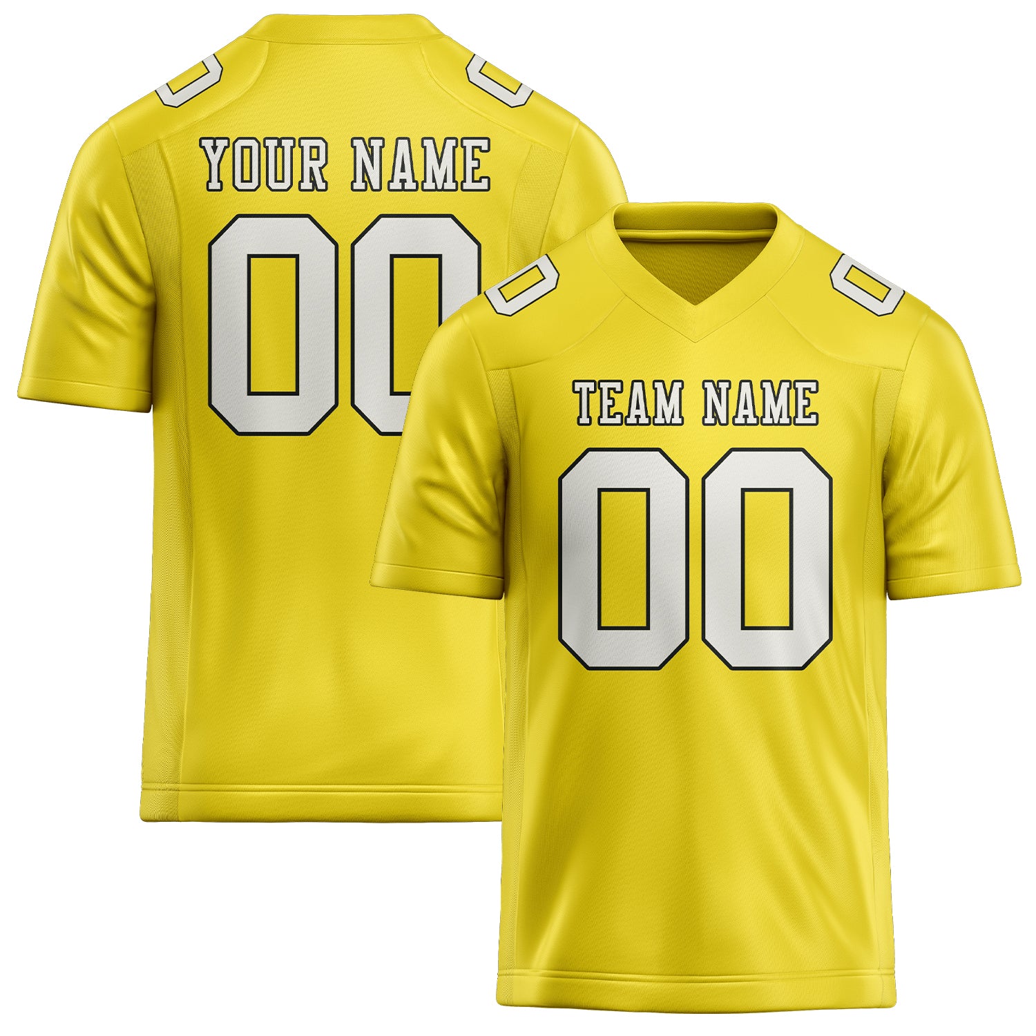 Custom Light Yellow White Football Jersey