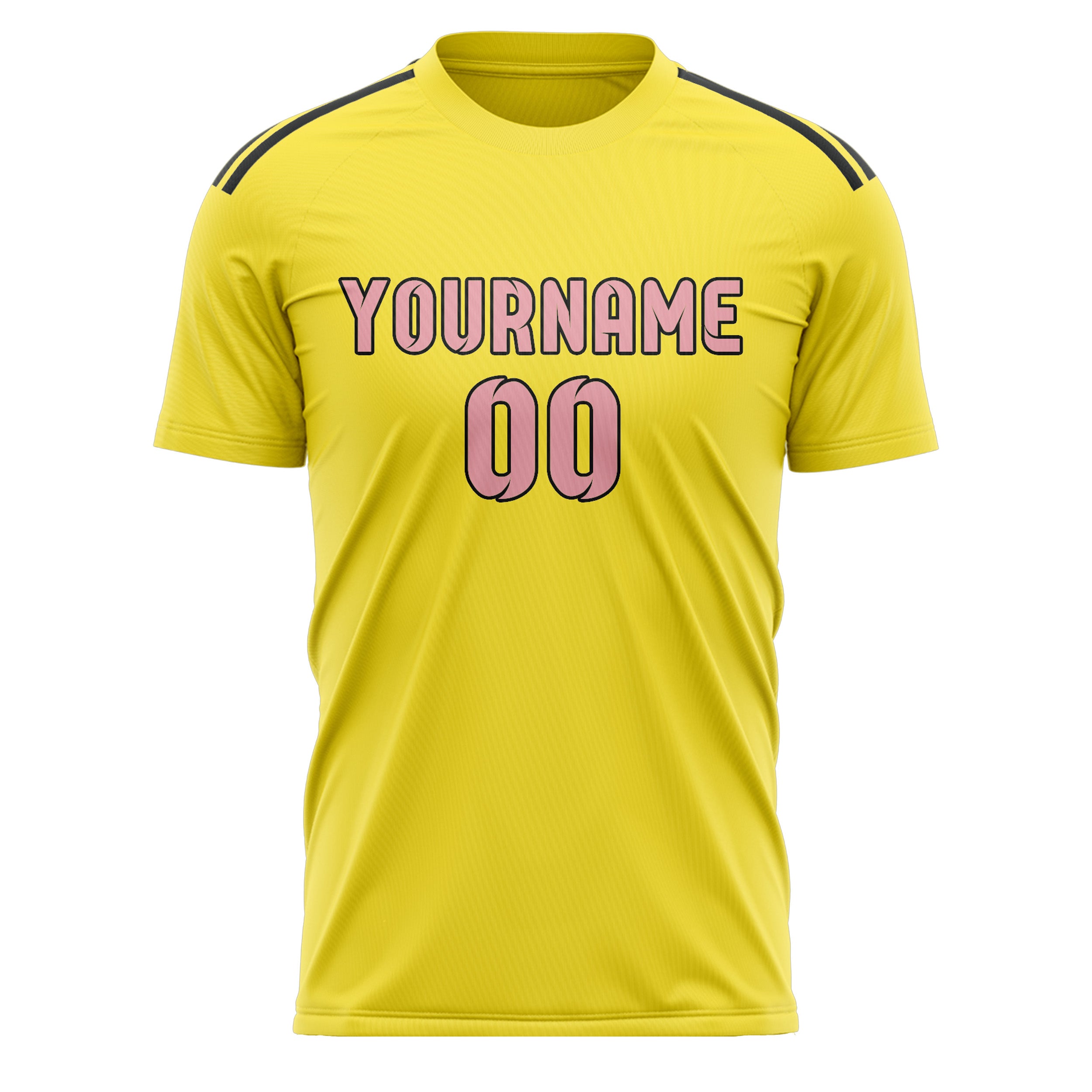 Custom Light Yellow Light Pink Soccer Jersey
