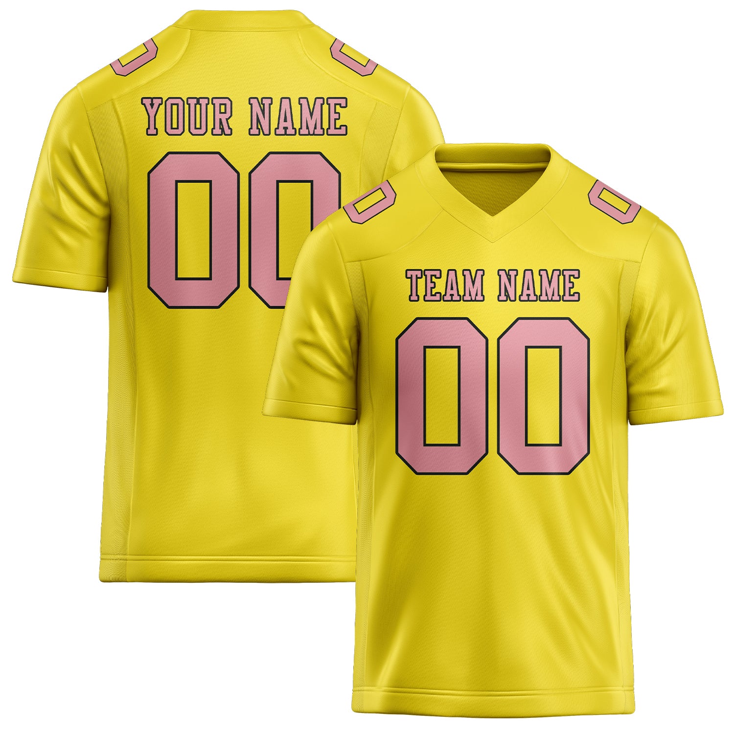 Custom Light Yellow Light Pink Football Jersey