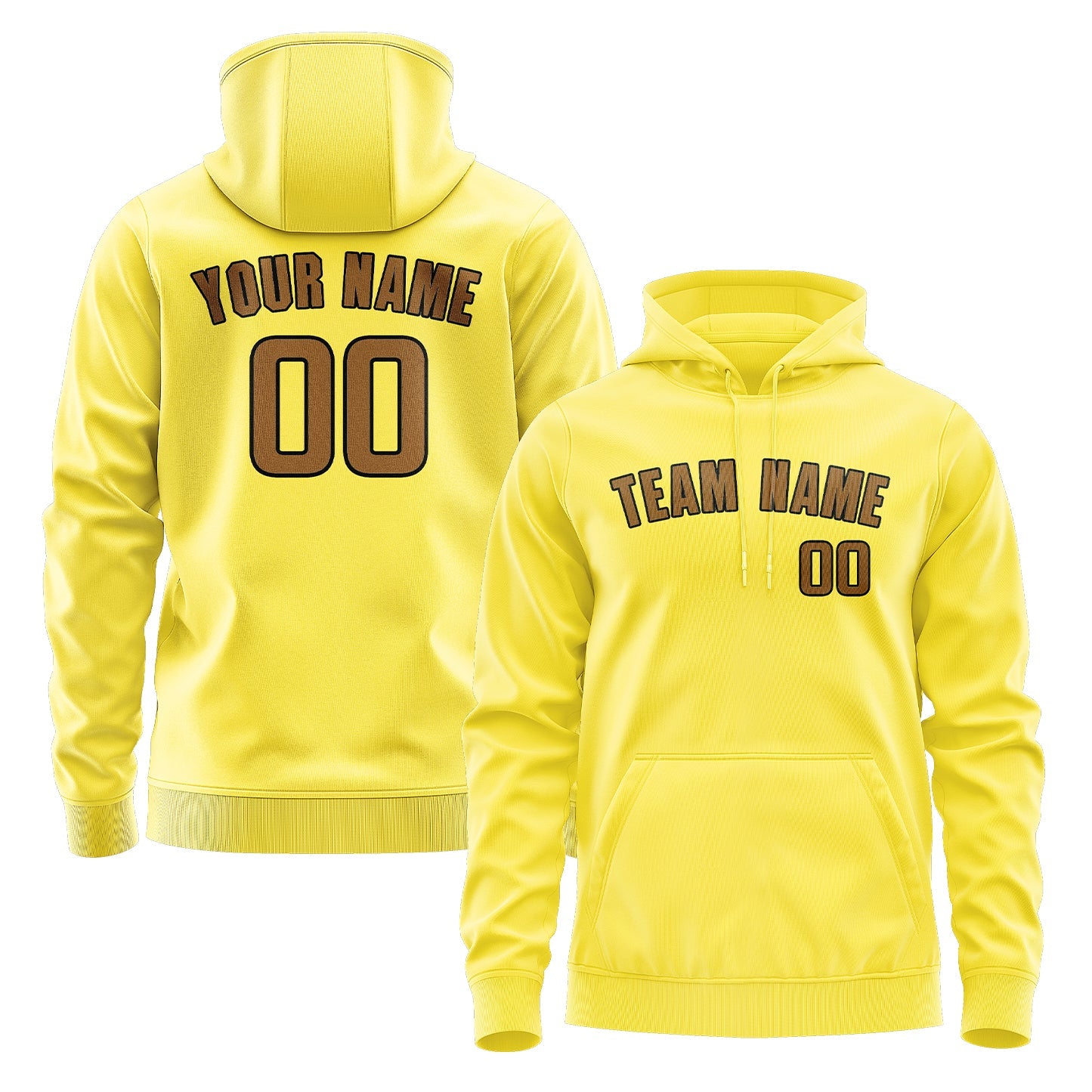 Custom Light Yellow Khaki Hoodie