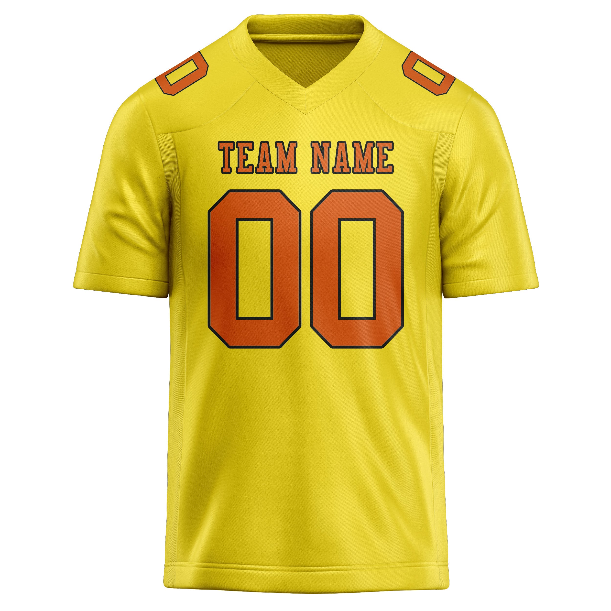Custom Light Yellow Orange Football Jersey