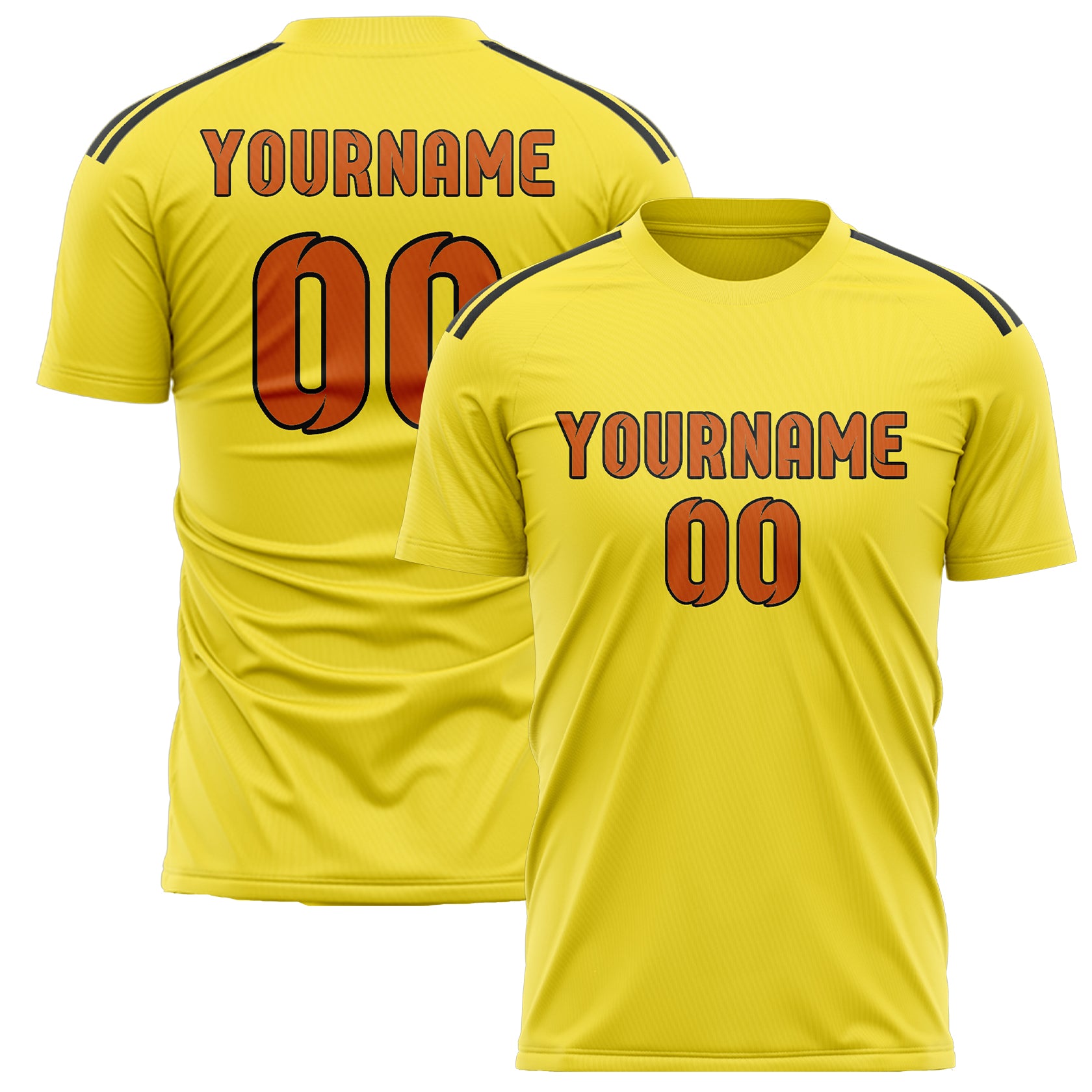 Custom Light Yellow Orange Soccer Jersey