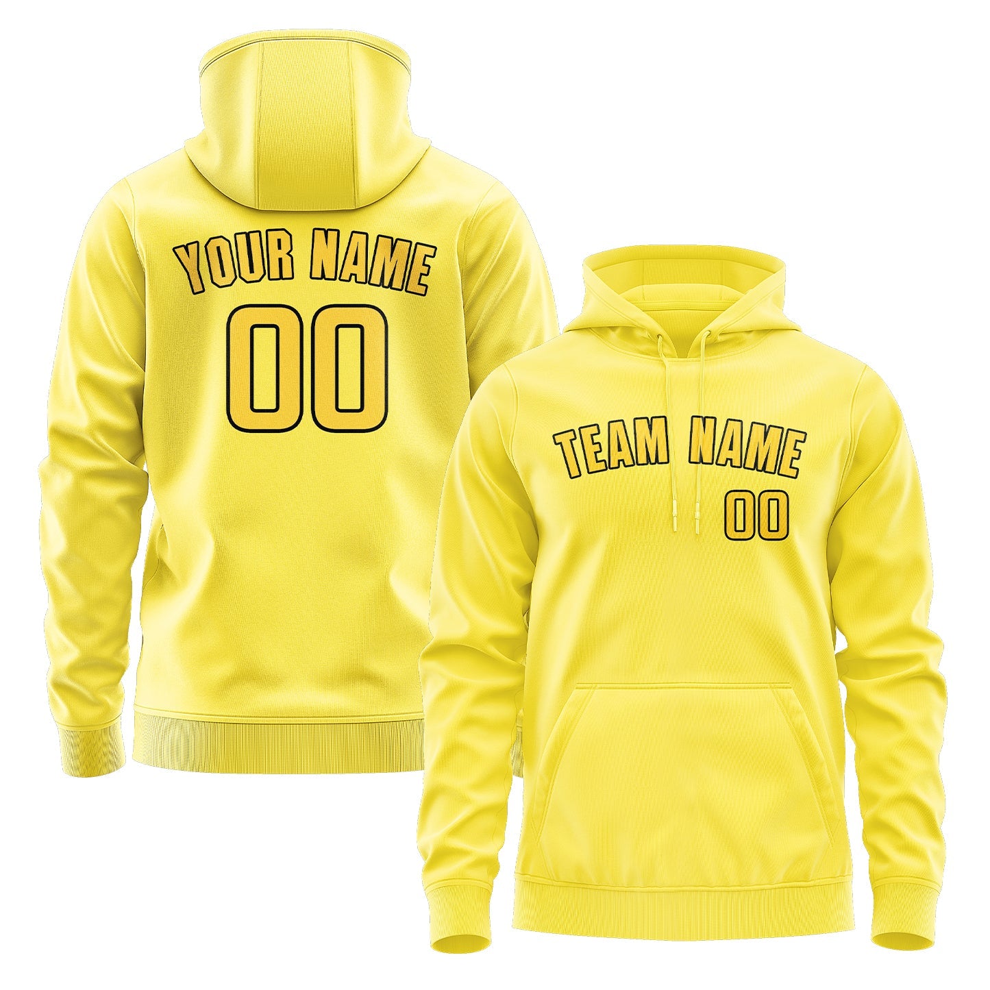 Custom Light Yellow Gold Hoodie