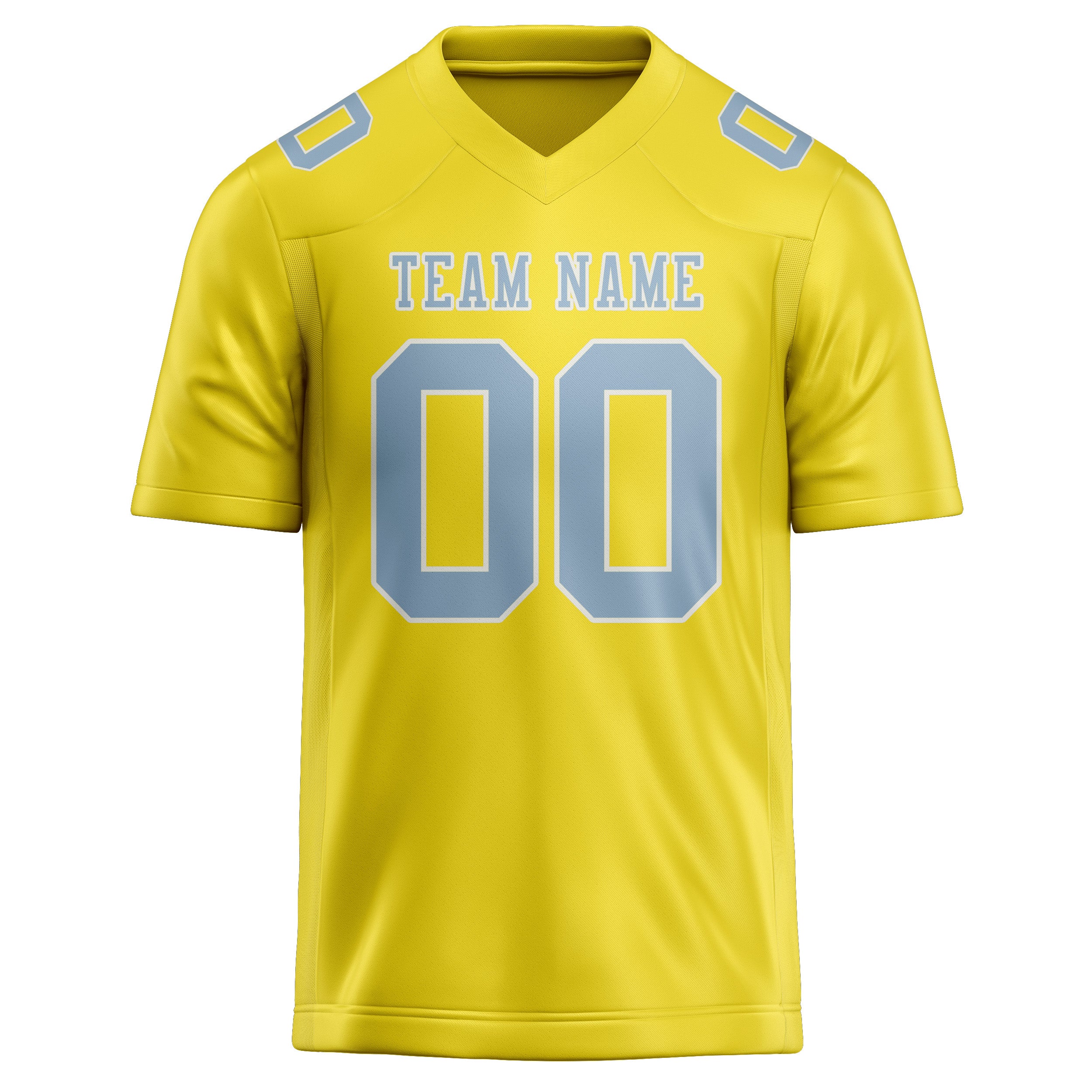 Custom Light Yellow Light Blue Football Jersey