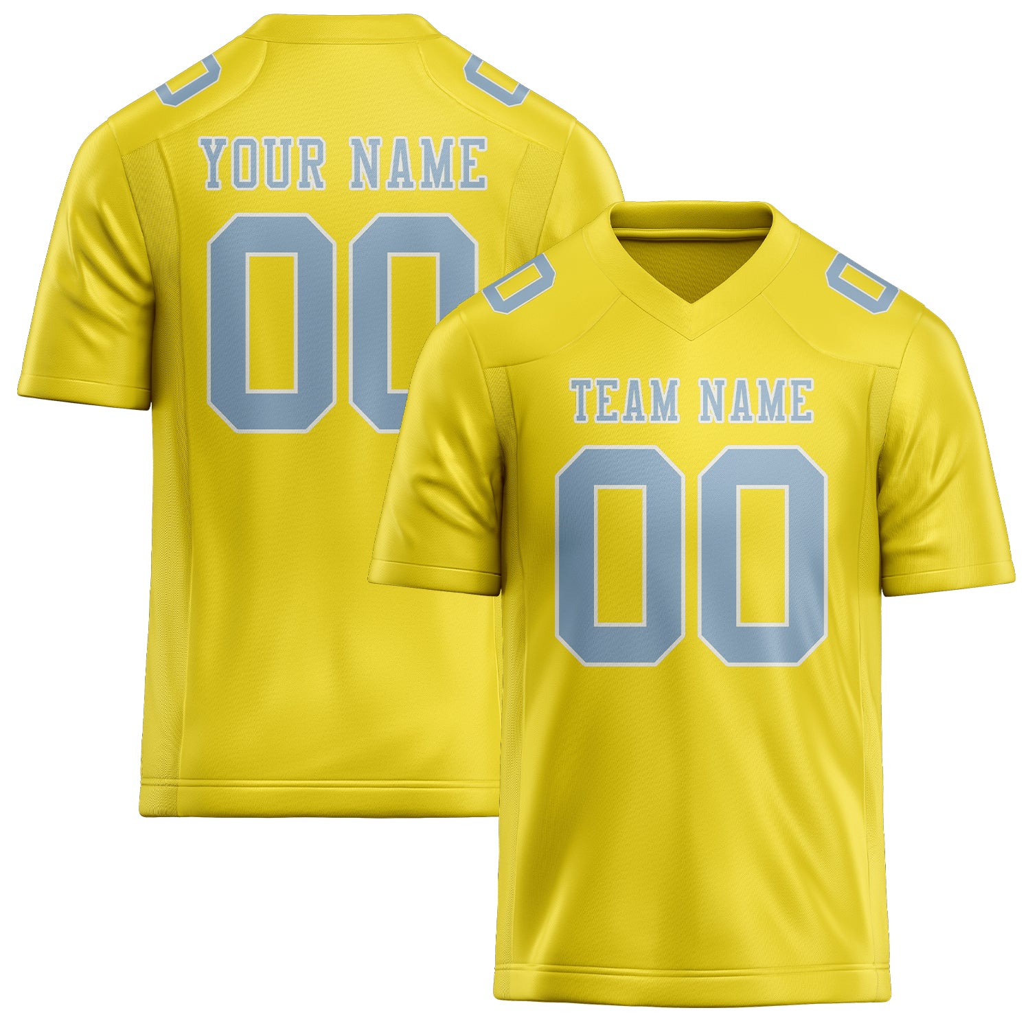 Custom Light Yellow Light Blue Football Jersey