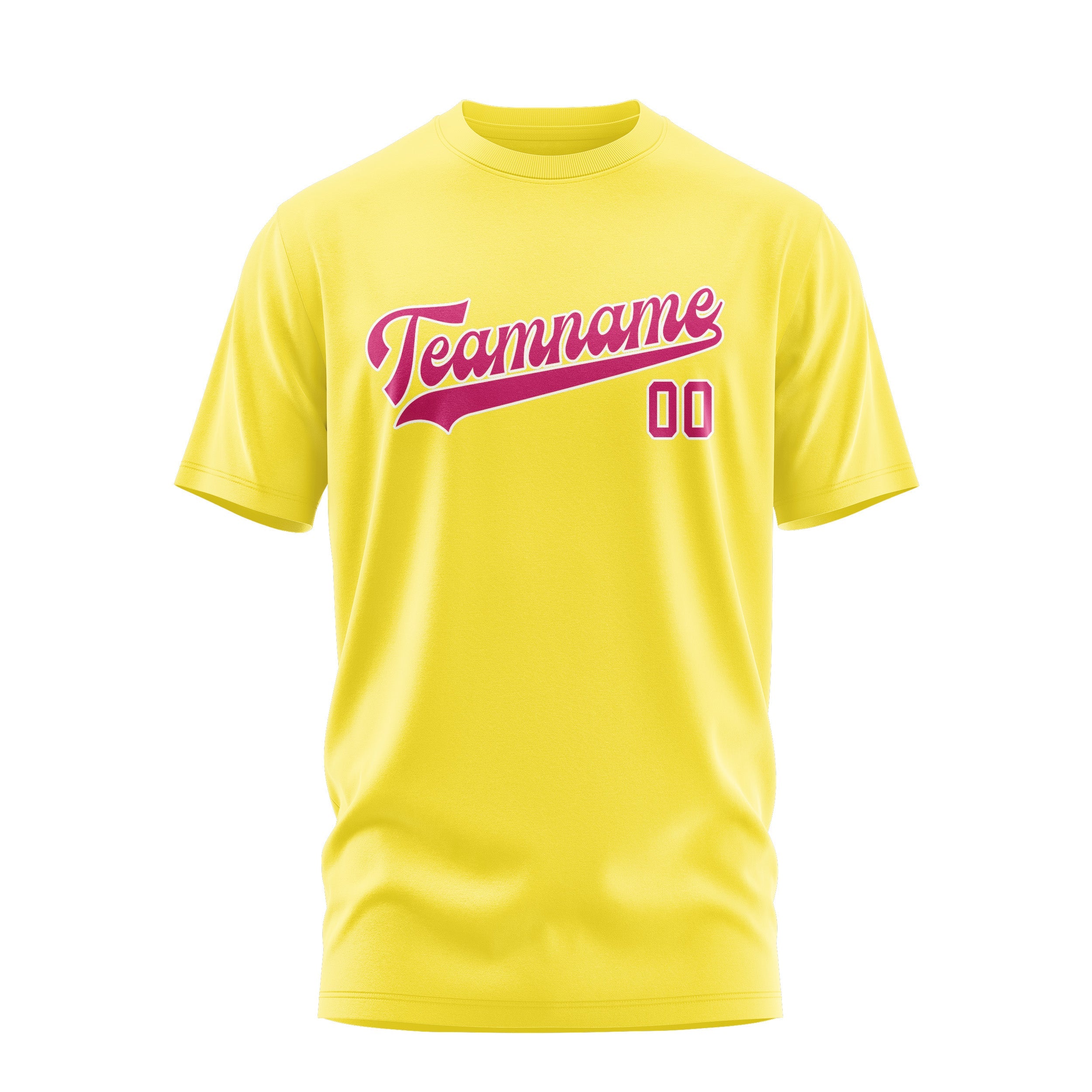 Custom Light Yellow Pink T-Shirt
