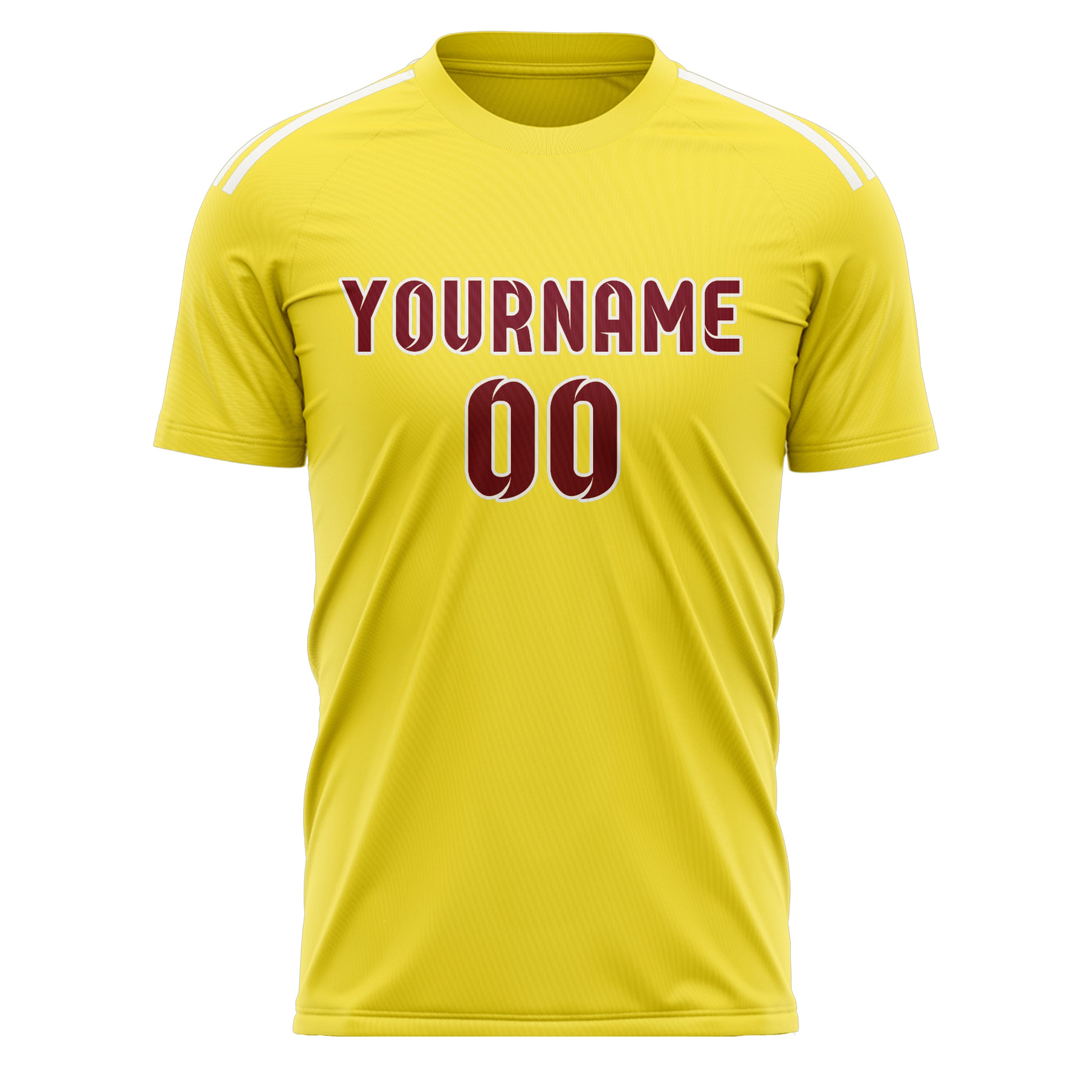 Custom Light Yellow Crimson Red Soccer Jersey