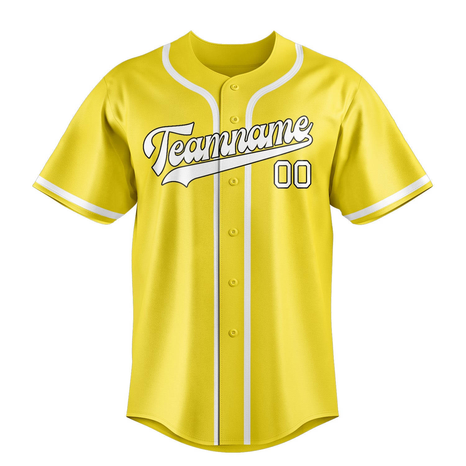 Custom Light Yellow White Baseball Jersey