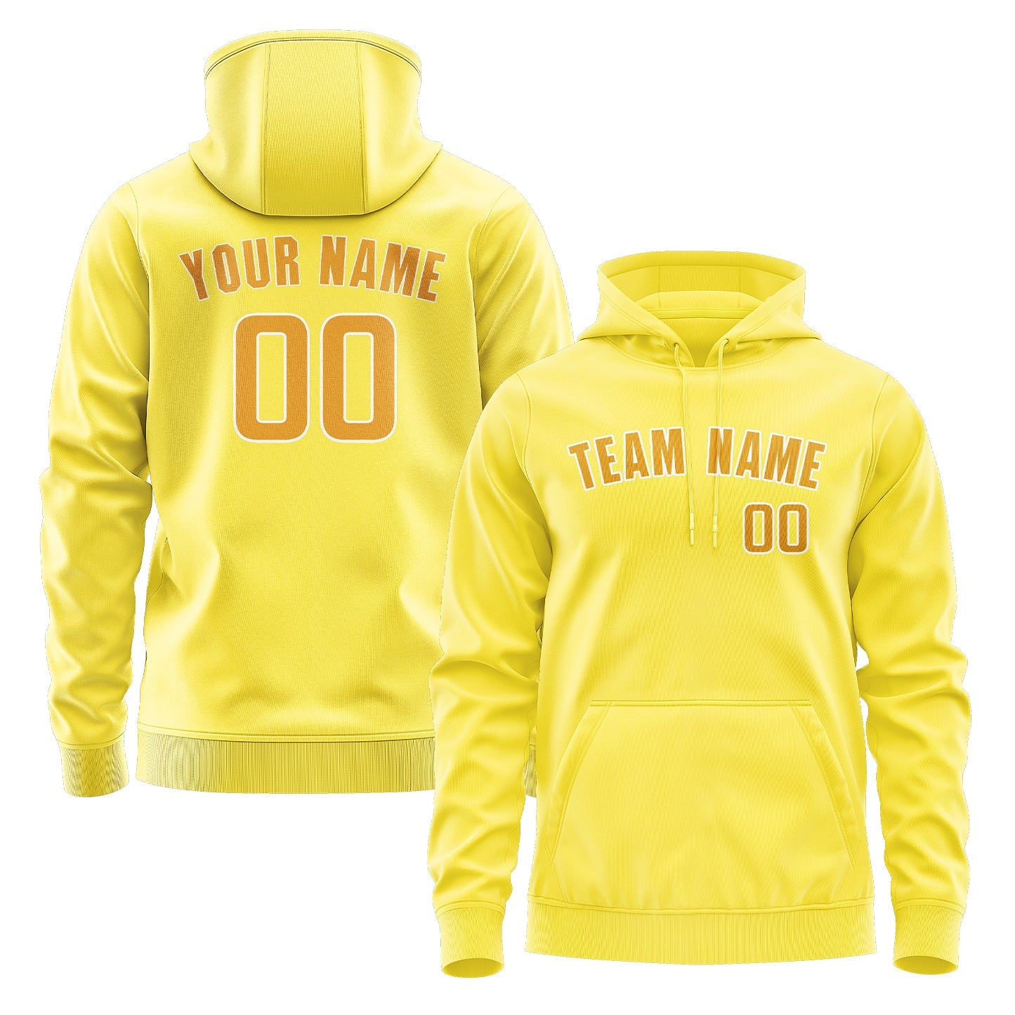 Custom Light Yellow Yellow Hoodie