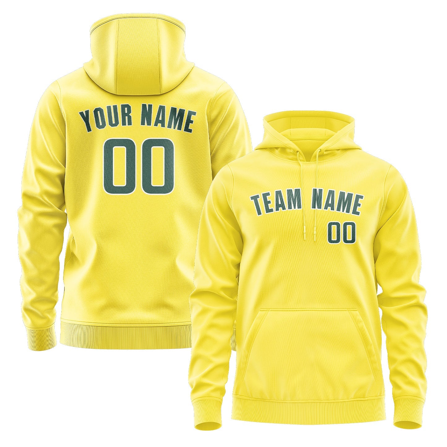 Custom Light Yellow Blue Green Hoodie
