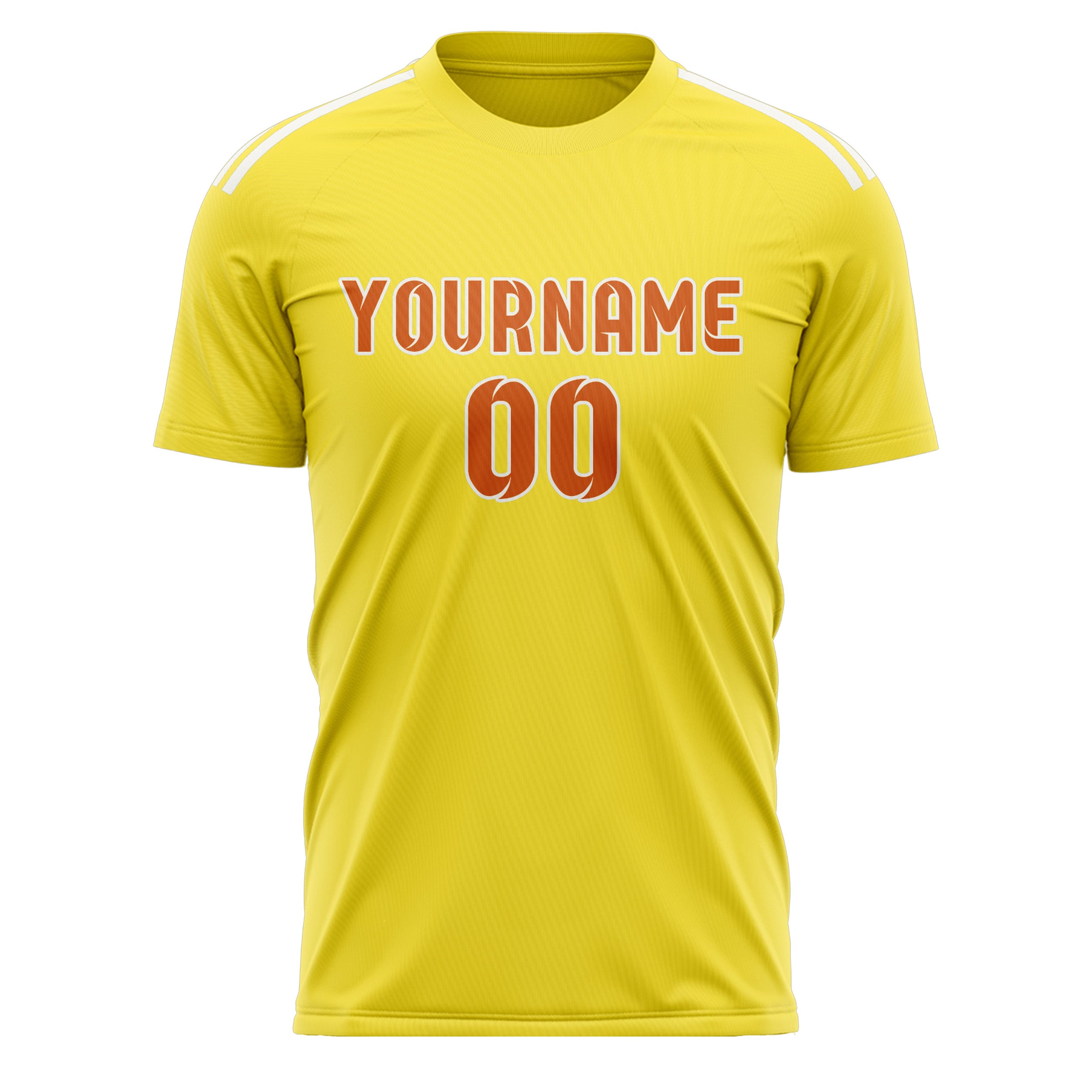 Custom Light Yellow Orange Soccer Jersey