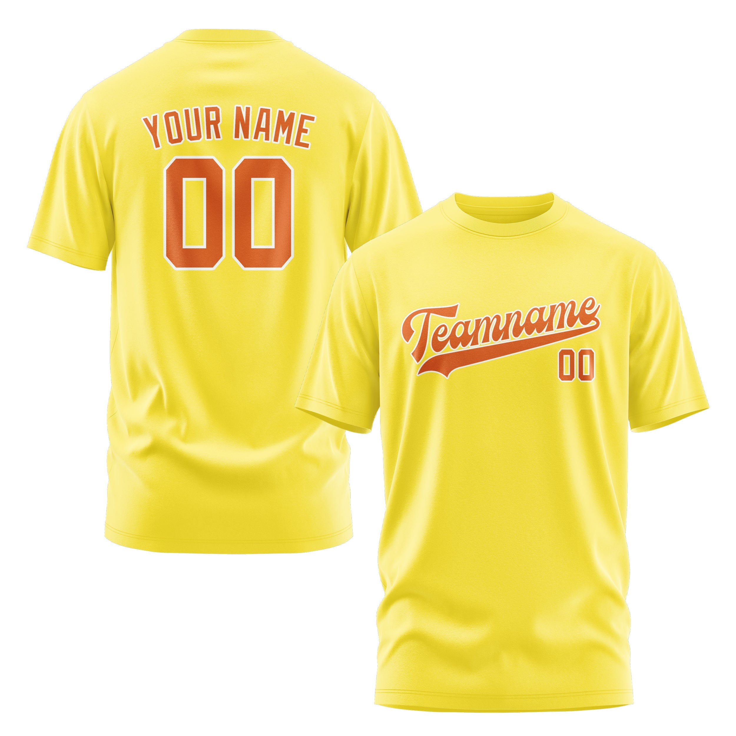 Custom Light Yellow Orange T-Shirt